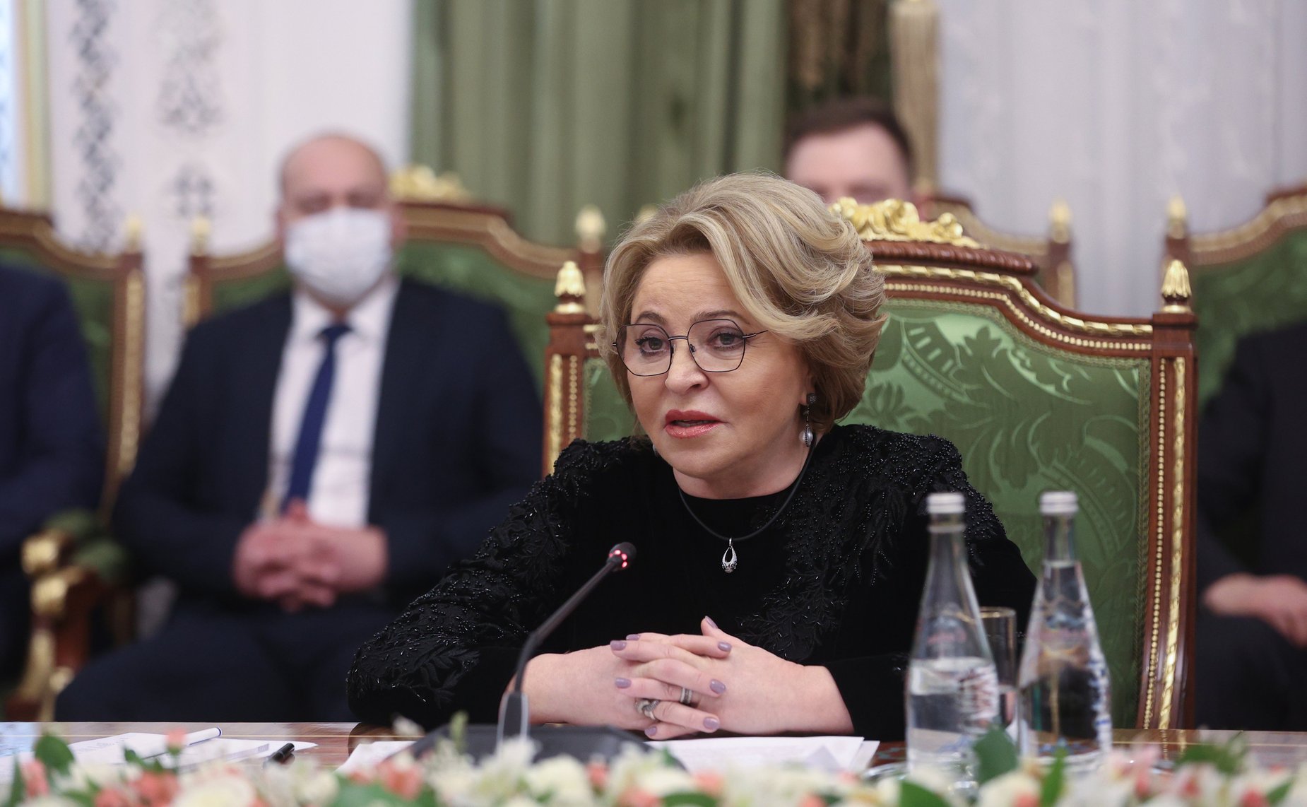 Встреча Председателя Совета Федерации Валентины Матвиенко с Председателем Маджлиси милли Маджлиси Оли Республики Таджикистан Рустами Эмомали