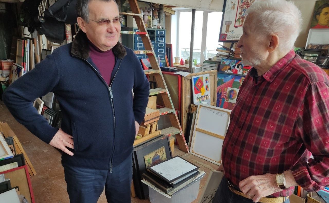 Николай Федоров посетил в Чебоксарах мастерскую заслуженного художника РСФСР, народного художника Чувашской Республики Праски Витти