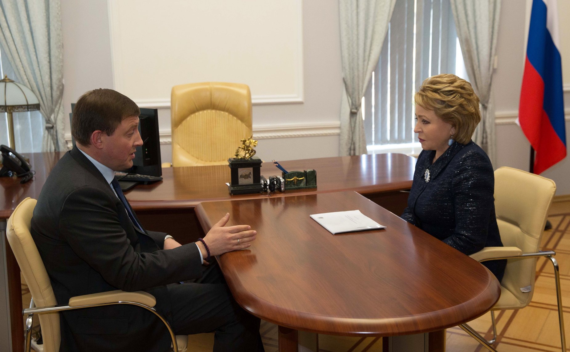 В. Матвиенко и Губернатор Псковской области А. Турчак