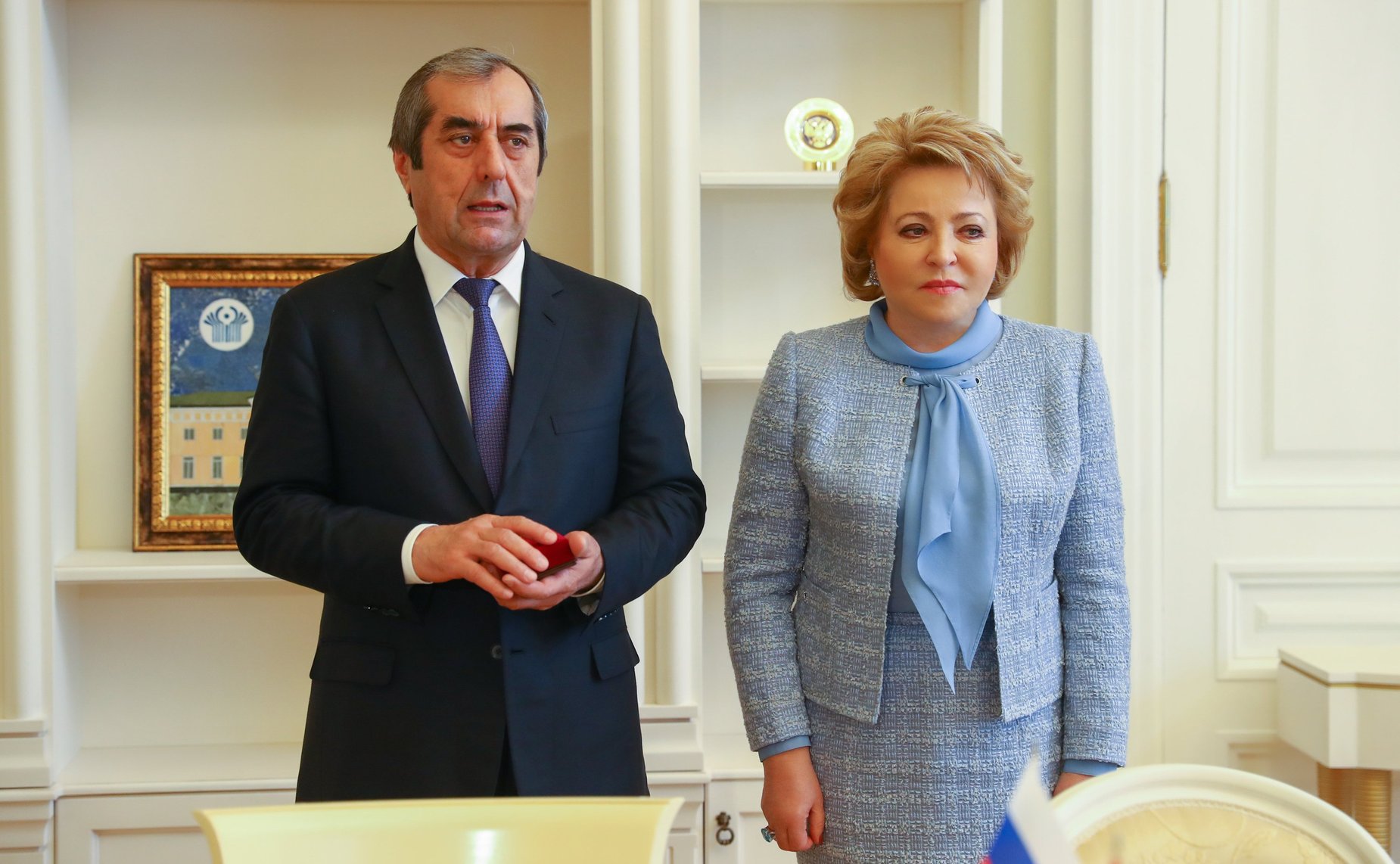 В. Матвиенко и Председатель Маджлиси милли Маджлиси Оли Республики Таджикистан Махмадсаид Убайдуллоев