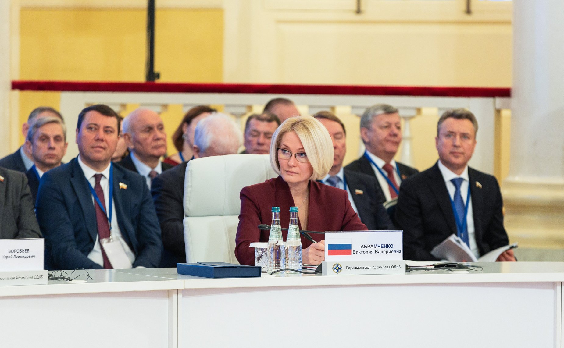 Участие делегации Совета Федерации во главе с заместителем Председателя Совета Федерации Юрием Воробьевым в совместном заседании Совета и восемнадцатом пленарном заседании ПА ОДКБ