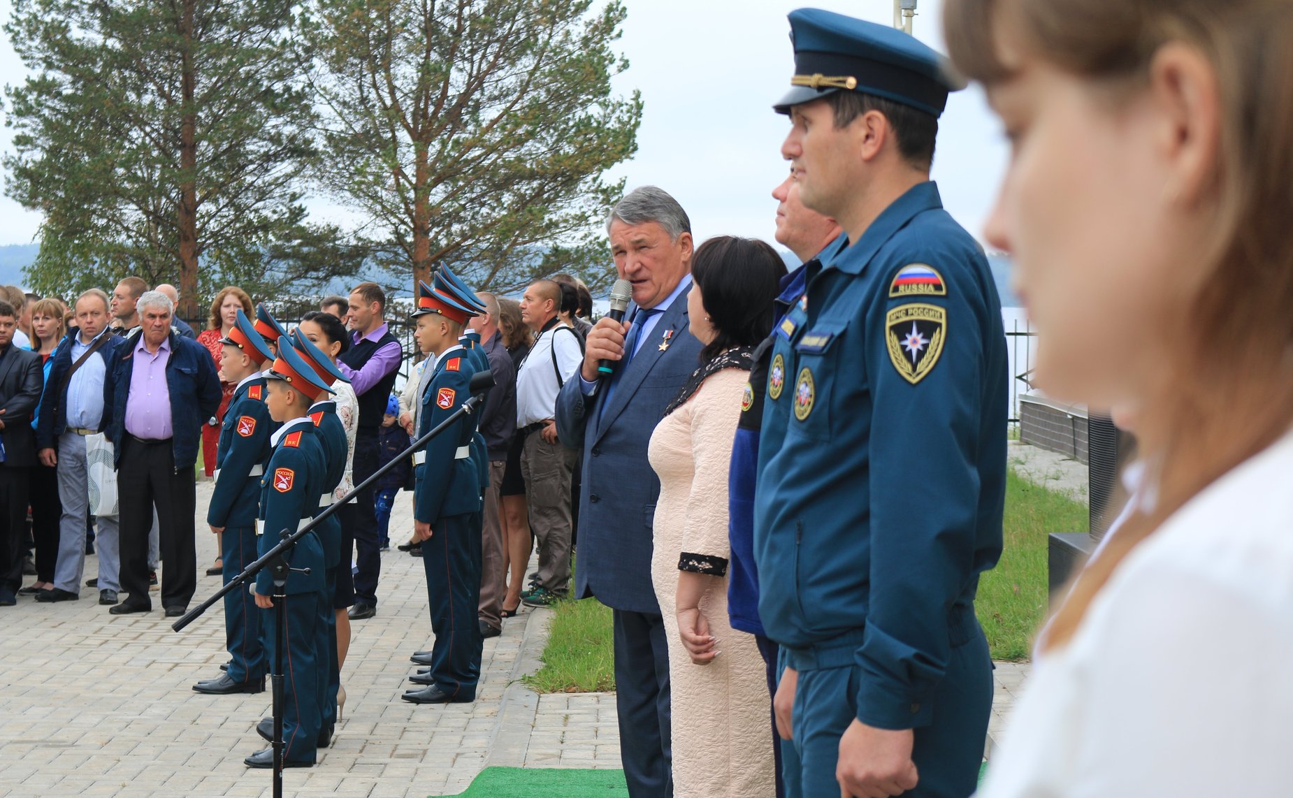 Торжественное построение в новом Образовательном центре – кадетской школе «Корабелы Прионежья» им. Героя России Ю.Л. Воробьева