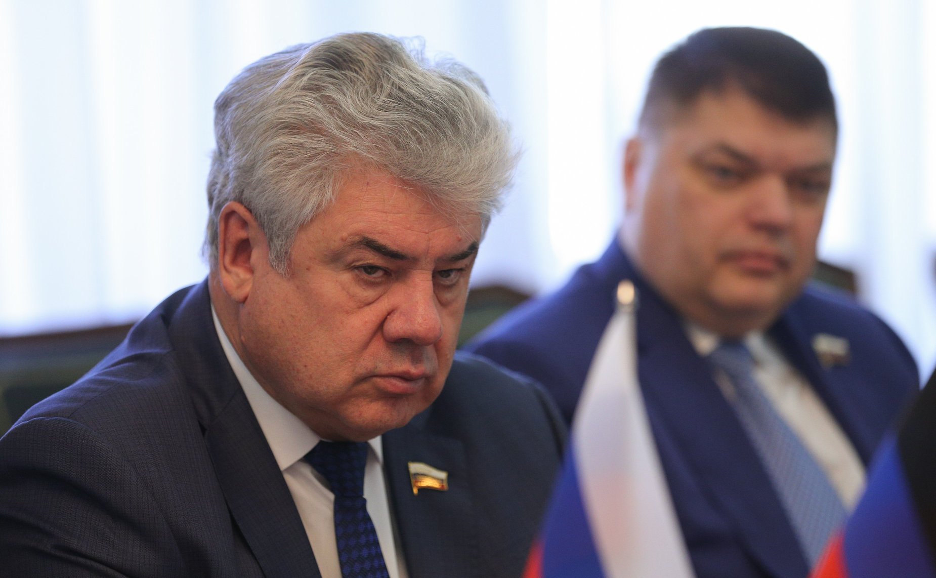 Встреча заместителя Председателя Совета Федерации Константина Косачева с Председателем Народного Совета Донецкой Народной Республики Владимиром Бидёвкой