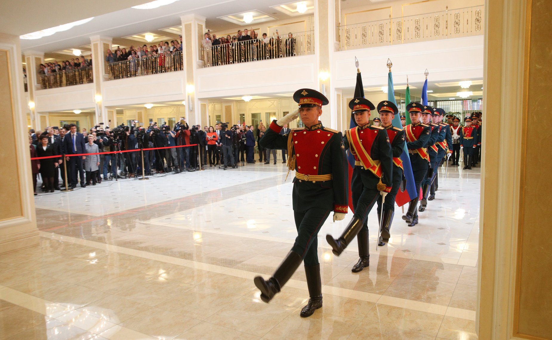 Торжественная церемония установки флагов новых субъектов Российской Федерации – Донецкой и Луганской народных республик, Запорожской и Херсонской областей