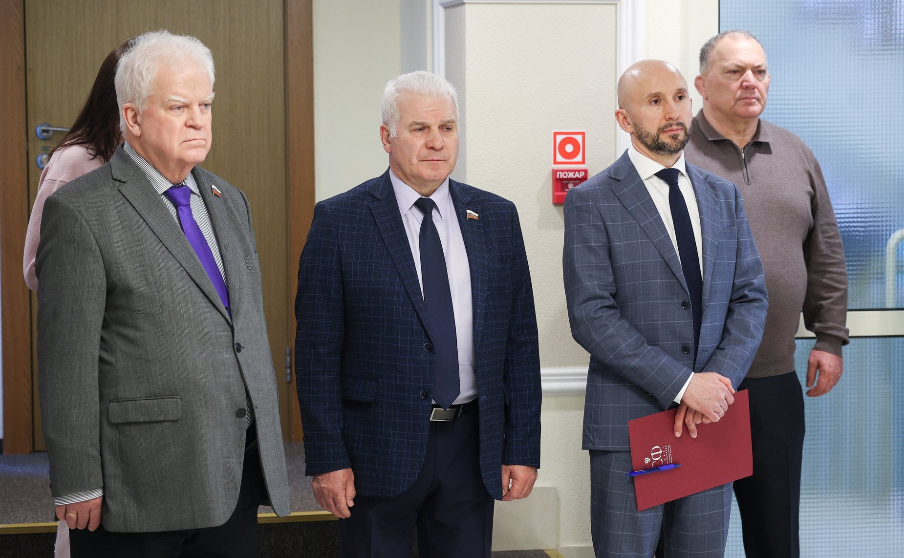 Церемония открытия выставки «Военные преступления вооруженных сил неонацистов Украины на территории Курской области»