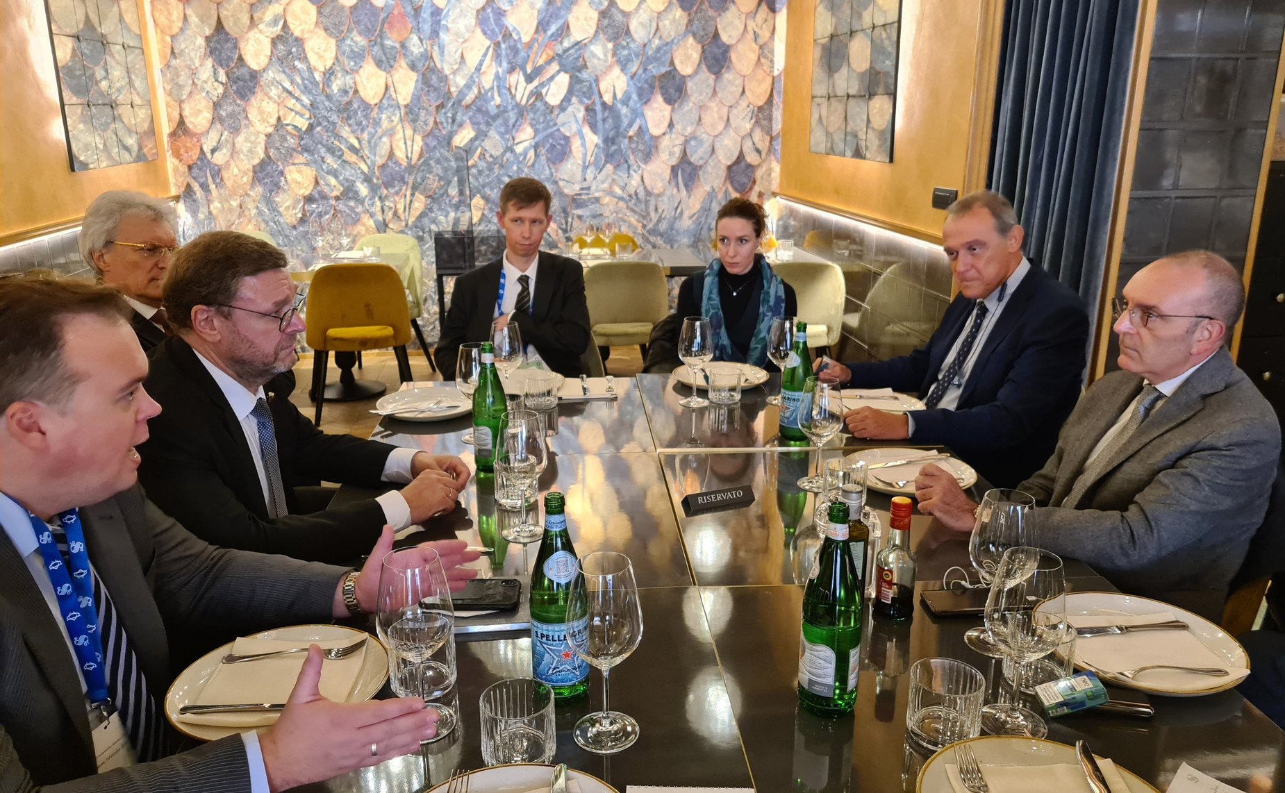 Встреча заместителя Председателя СФ Константина Косачева и председателя Комитета Сената Италии по международным делам и вопросам миграции Вито Петрочелли