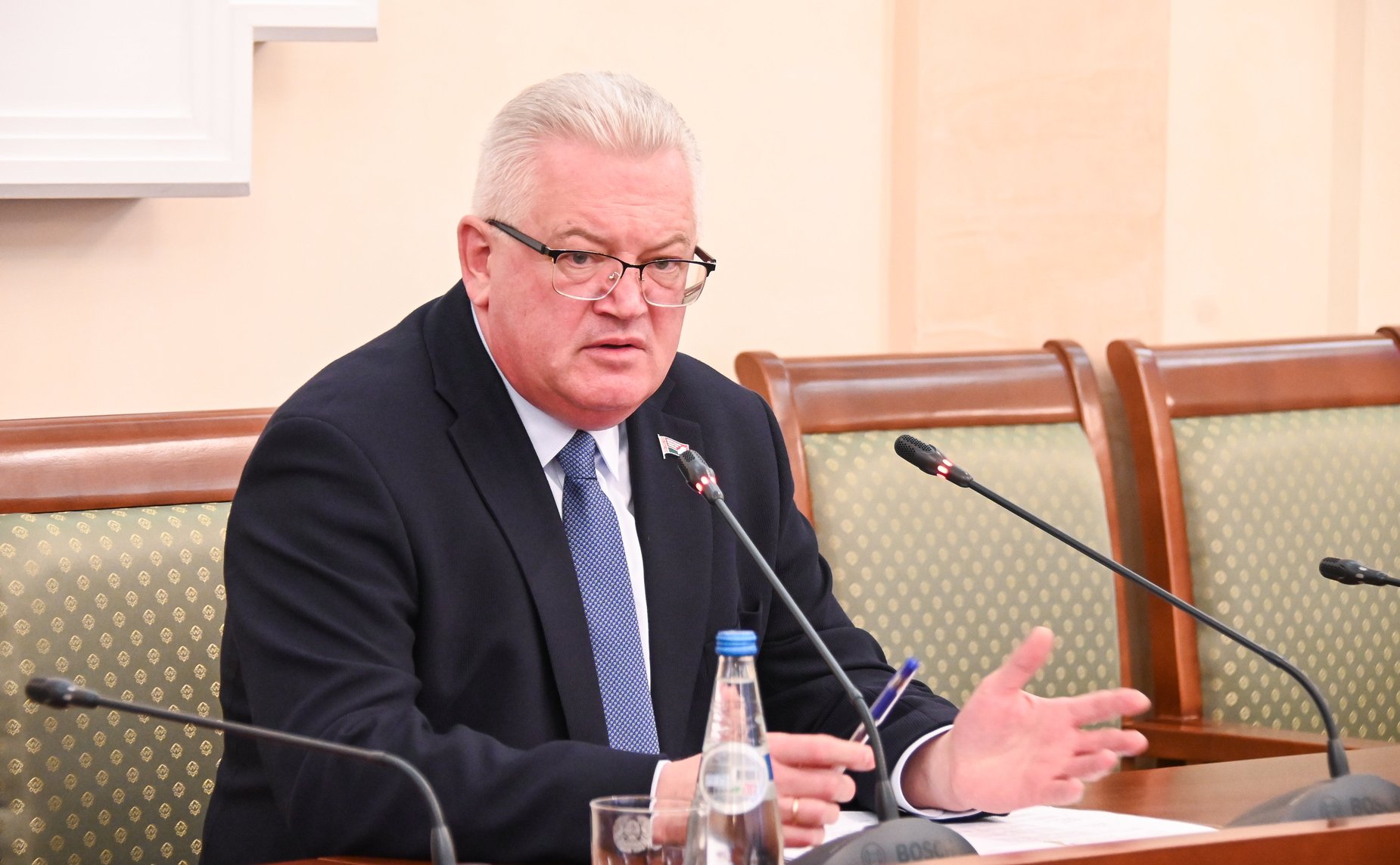 Российские законодатели в рамках визита провели встречу с Председателем Центральной избирательной комиссии Беларуси Игорем Карпенко