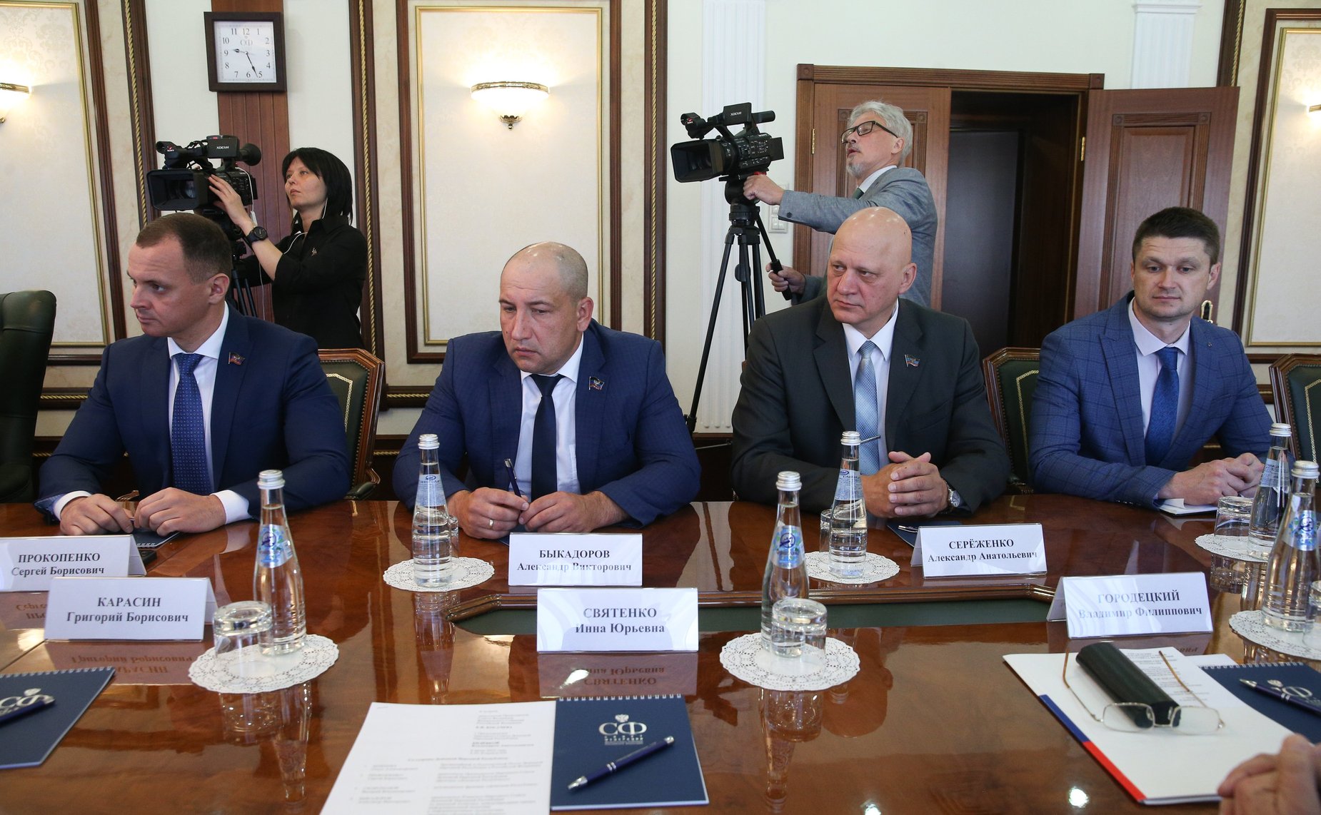 Встреча заместителя Председателя Совета Федерации Константина Косачева с Председателем Народного Совета Донецкой Народной Республики Владимиром Бидёвкой