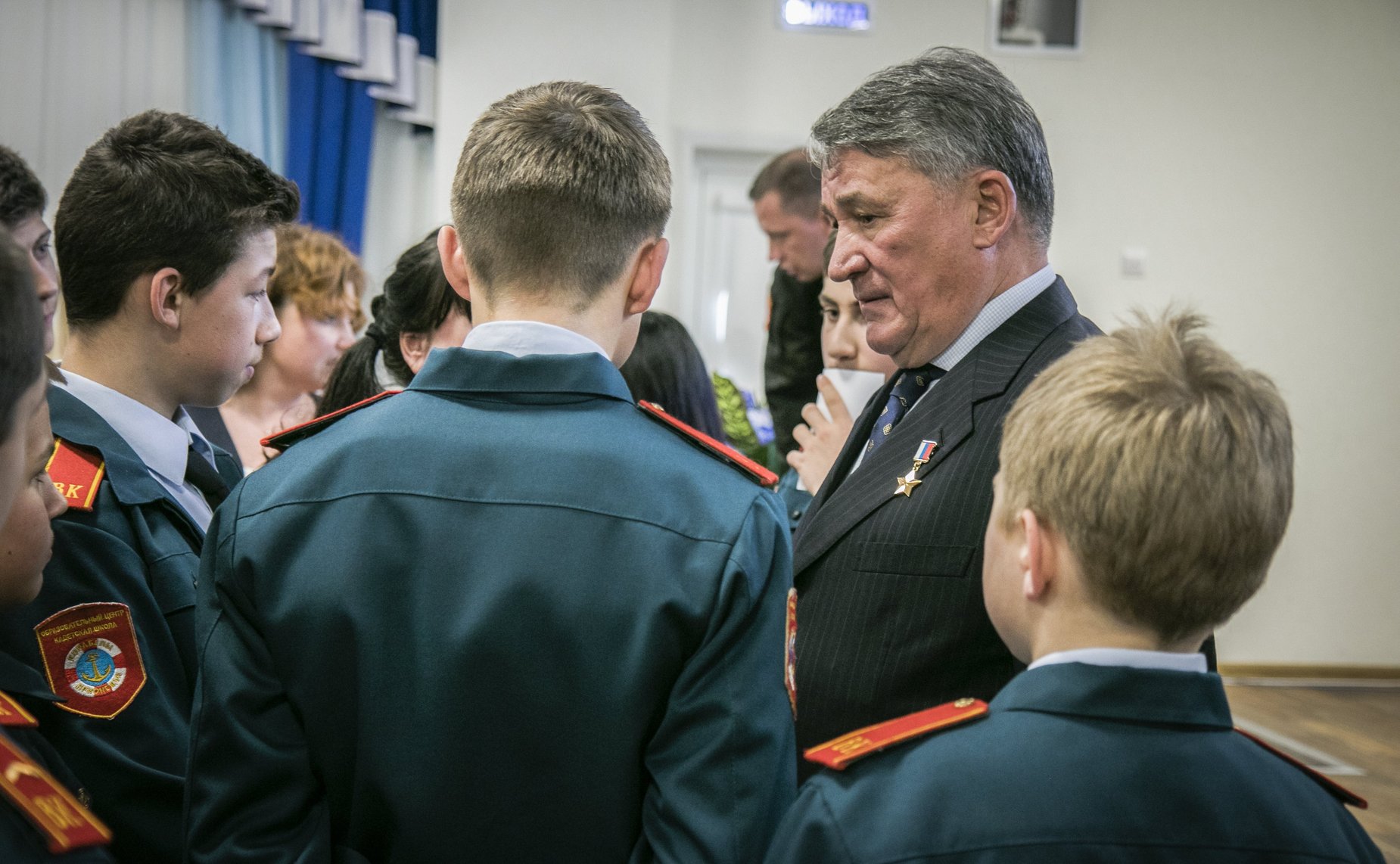 Ю. Воробьев провел урок патриотического воспитания в Кадетской школе «Корабелы Прионежья»