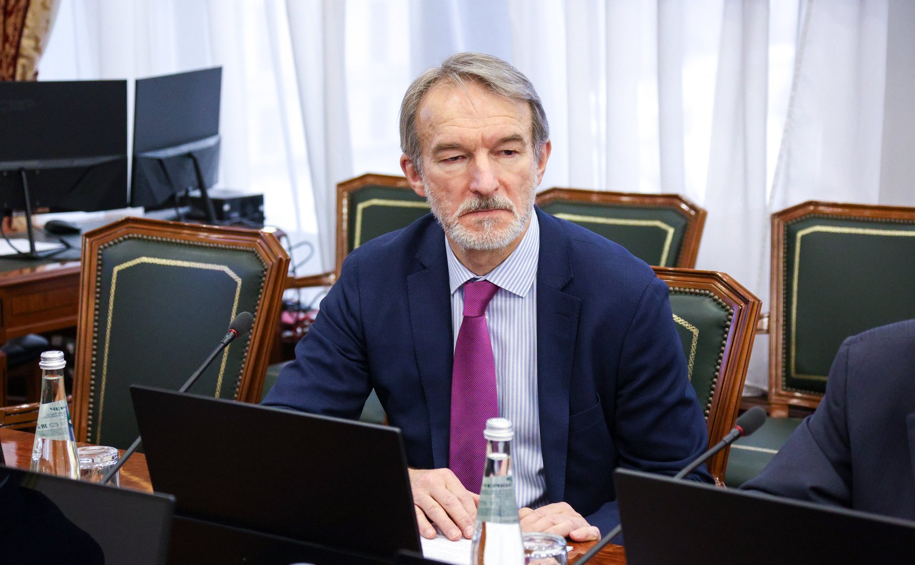 Встреча заместителя Председателя СФ Константина Косачева с руководителем группы по сотрудничеству с Российской Федерации, председателем Комитета по экономике и финансам Государственного совета Султаната Оман Зафером Аль Шанфари