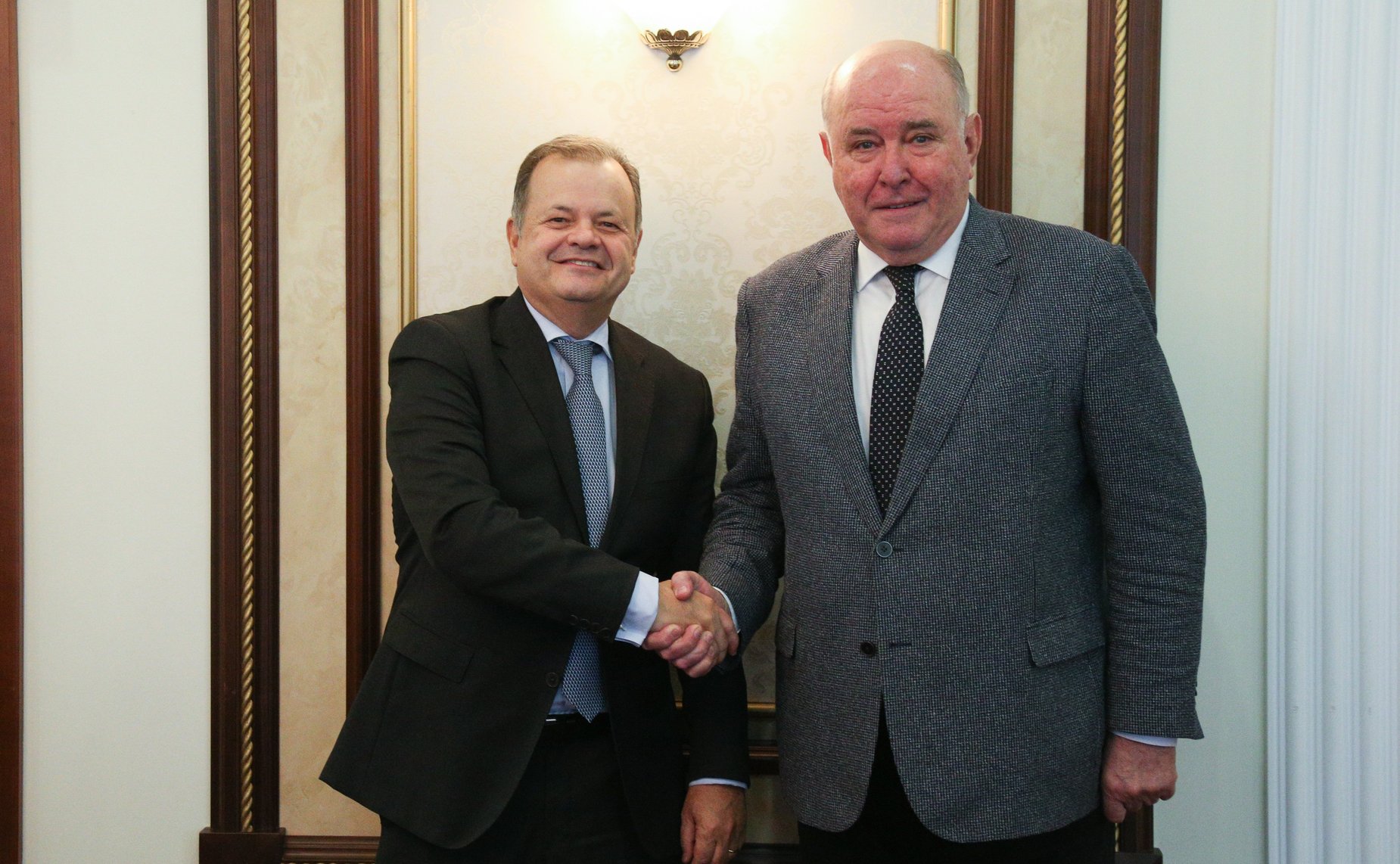 Встреча председателя Комитета СФ по международным делам Григория Карасина с Чрезвычайным и Полномочным послом Федеративной Республики Бразилия в РФ Родриго де Лимой Баэной Соаресом