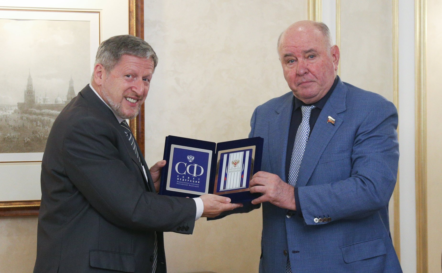 Встреча председателя Комитета СФ по международным делам Григория Карасина с Чрезвычайным и Полномочным Послом Государства Израиль в РФ Александром Бен Цви