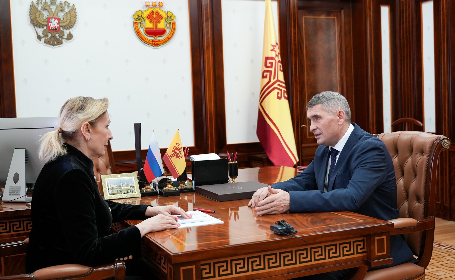 Встреча Инны Святенко с главой Чувашской Республики Олегом Николаевым