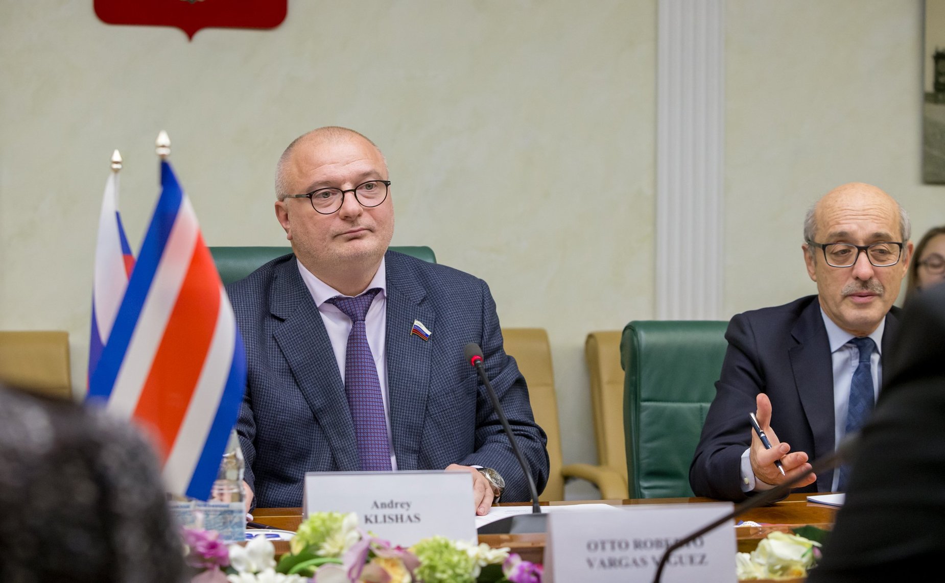 Встреча А. Клишаса с членом Президиума Законодательной ассамблеи Республики Коста-Рика Отто Р. Варгасом Викесой