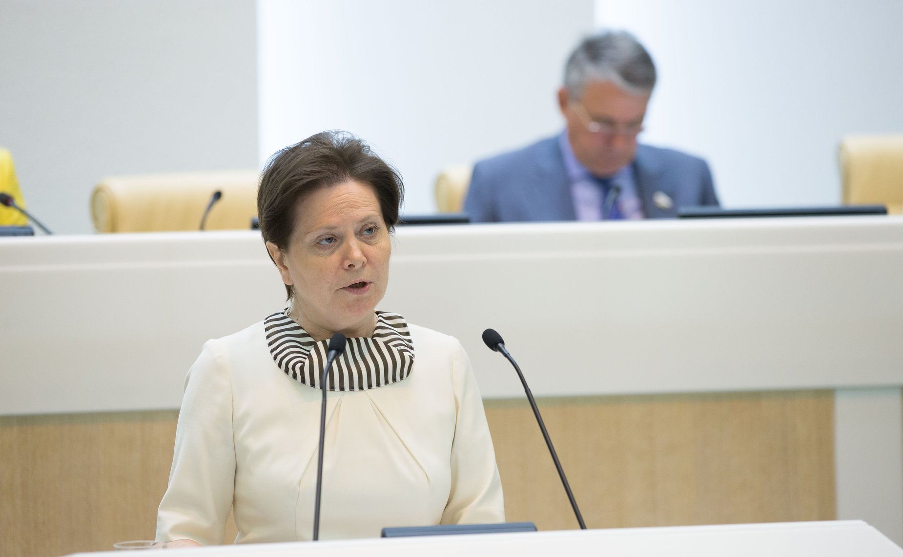 Выступает Губернатор Ханты-Мансийского автономного округа — Югры Н. Комарова