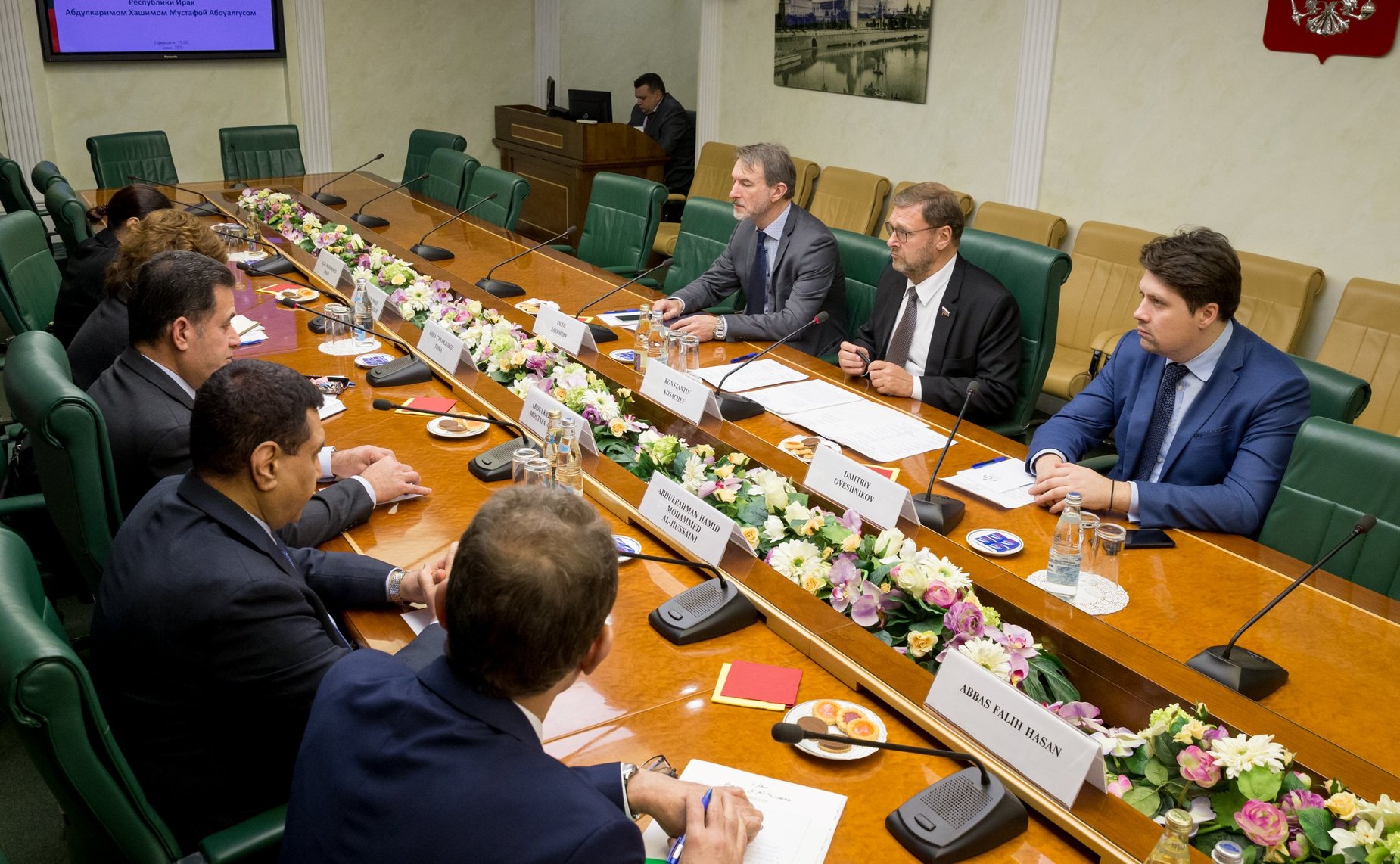 Встреча Константина Косачева с заместителем Министра иностранных дел Республики Ирак Абдулкаримом Хашимом Мустафой Абоуалгусом