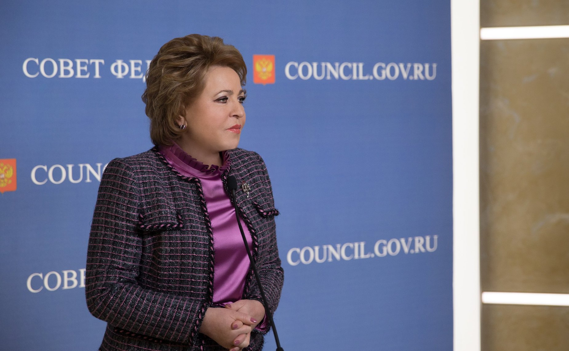 Брифинг В. Матвиенко по итогам 406-го заседания Совета Федерации