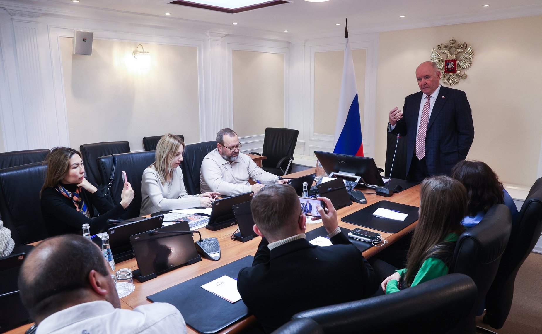 Встреча председателя Комитета СФ по международным делам Григория Карасина с журналистами ближнего зарубежья