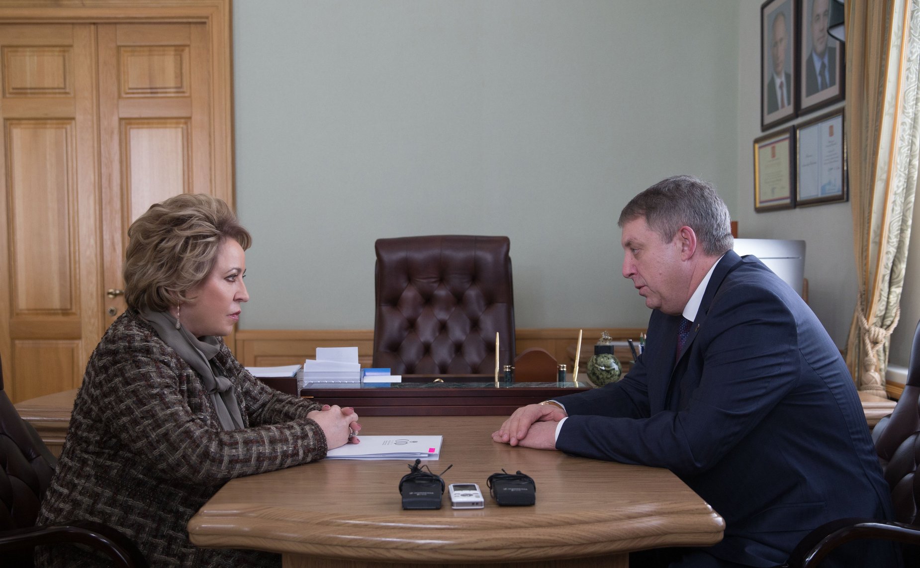 Встреча В. Матвиенко с губернатором Брянской области А. Богомазом
