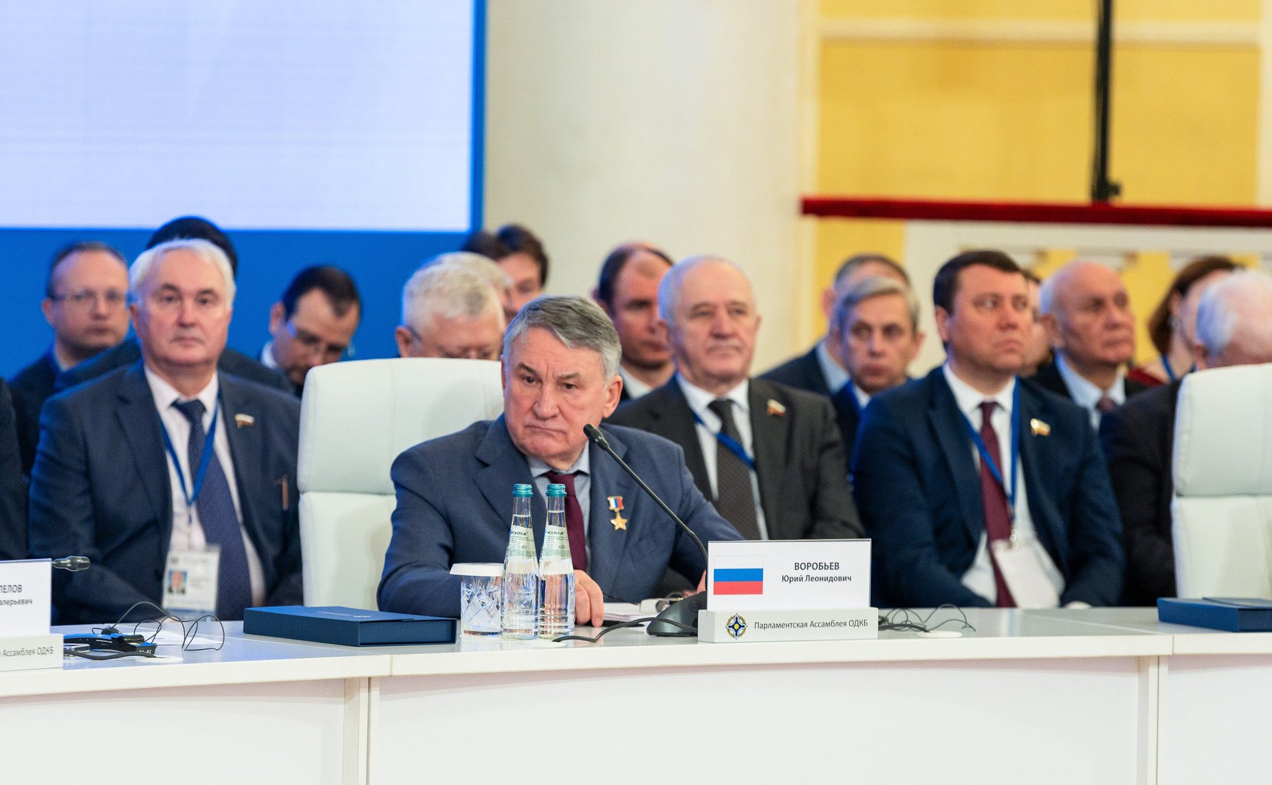 Участие делегации Совета Федерации во главе с заместителем Председателя Совета Федерации Юрием Воробьевым в совместном заседании Совета и восемнадцатом пленарном заседании ПА ОДКБ