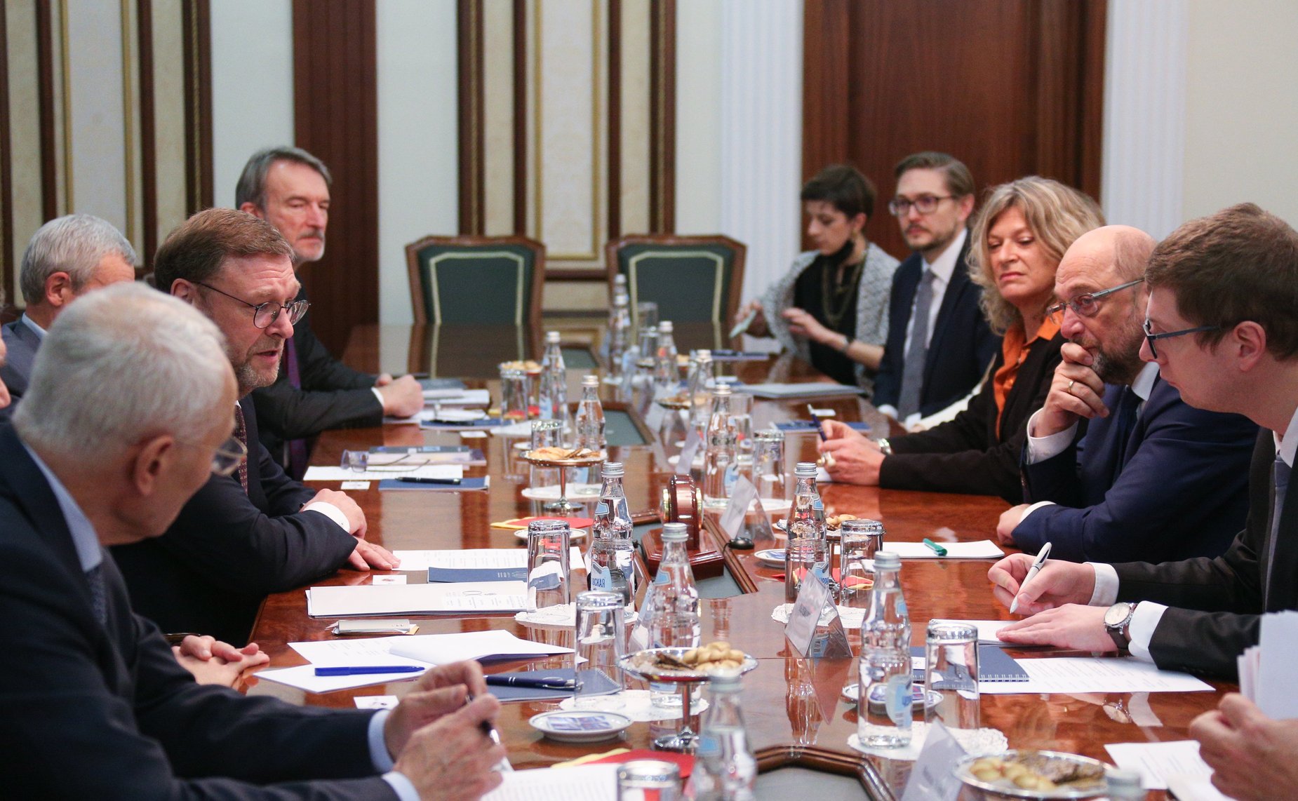 Встреча заместителя Председателя Совета Федерации Константина Косачева с председателем правления Фонда имени Фридриха Эберта Мартином Шульцем