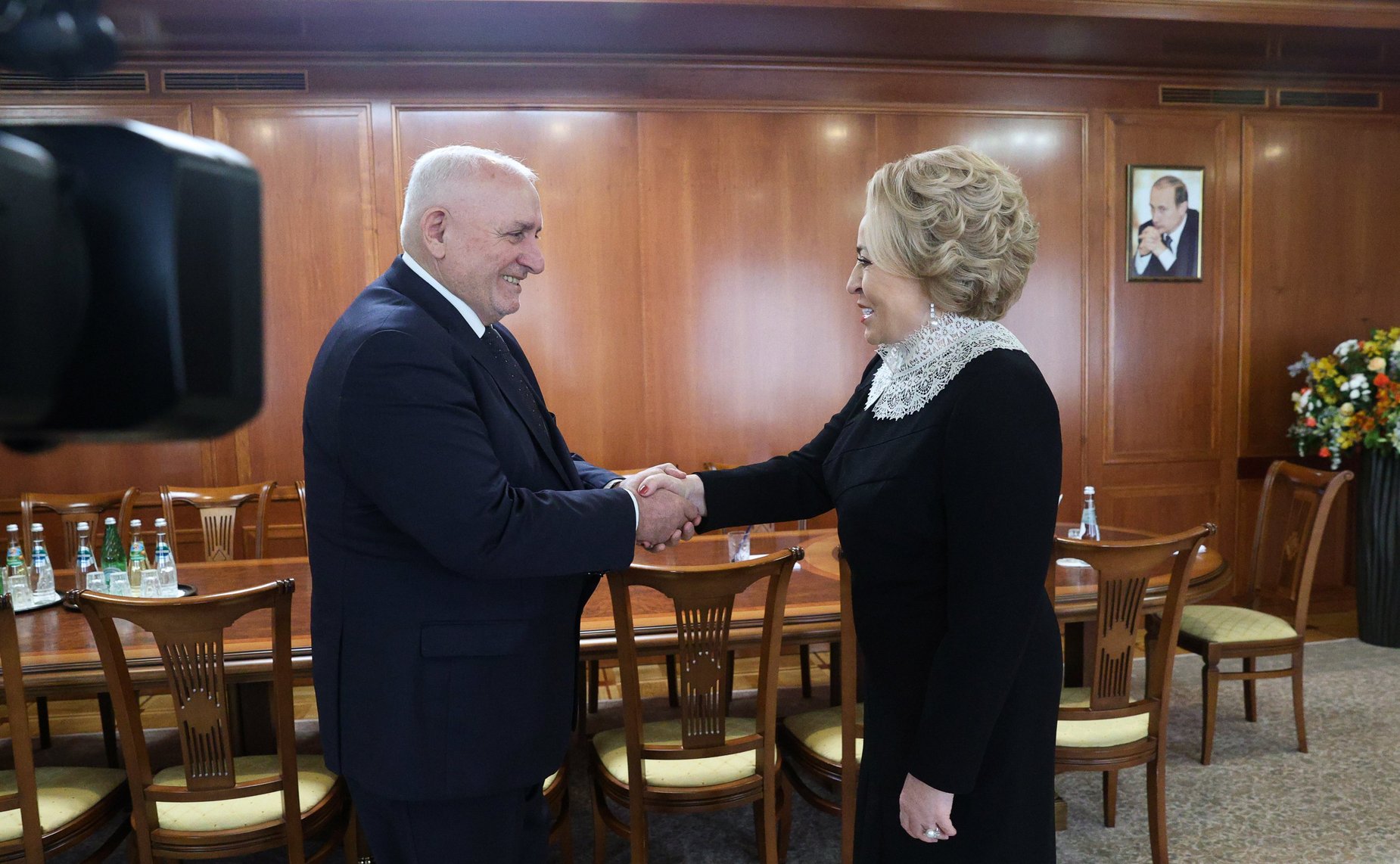 Председатель Совета Федерации Валентина Матвиенко провела встречу с председателем Парламента Чеченской Республики Шаидом Жамалдаевым