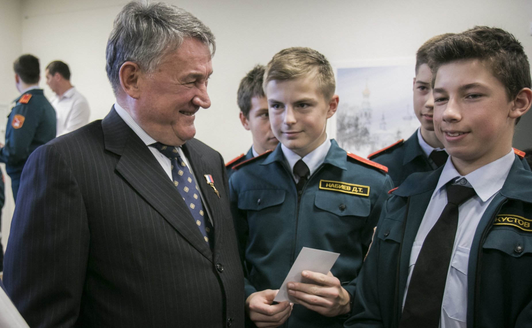 Ю. Воробьев провел урок патриотического воспитания в Кадетской школе «Корабелы Прионежья»