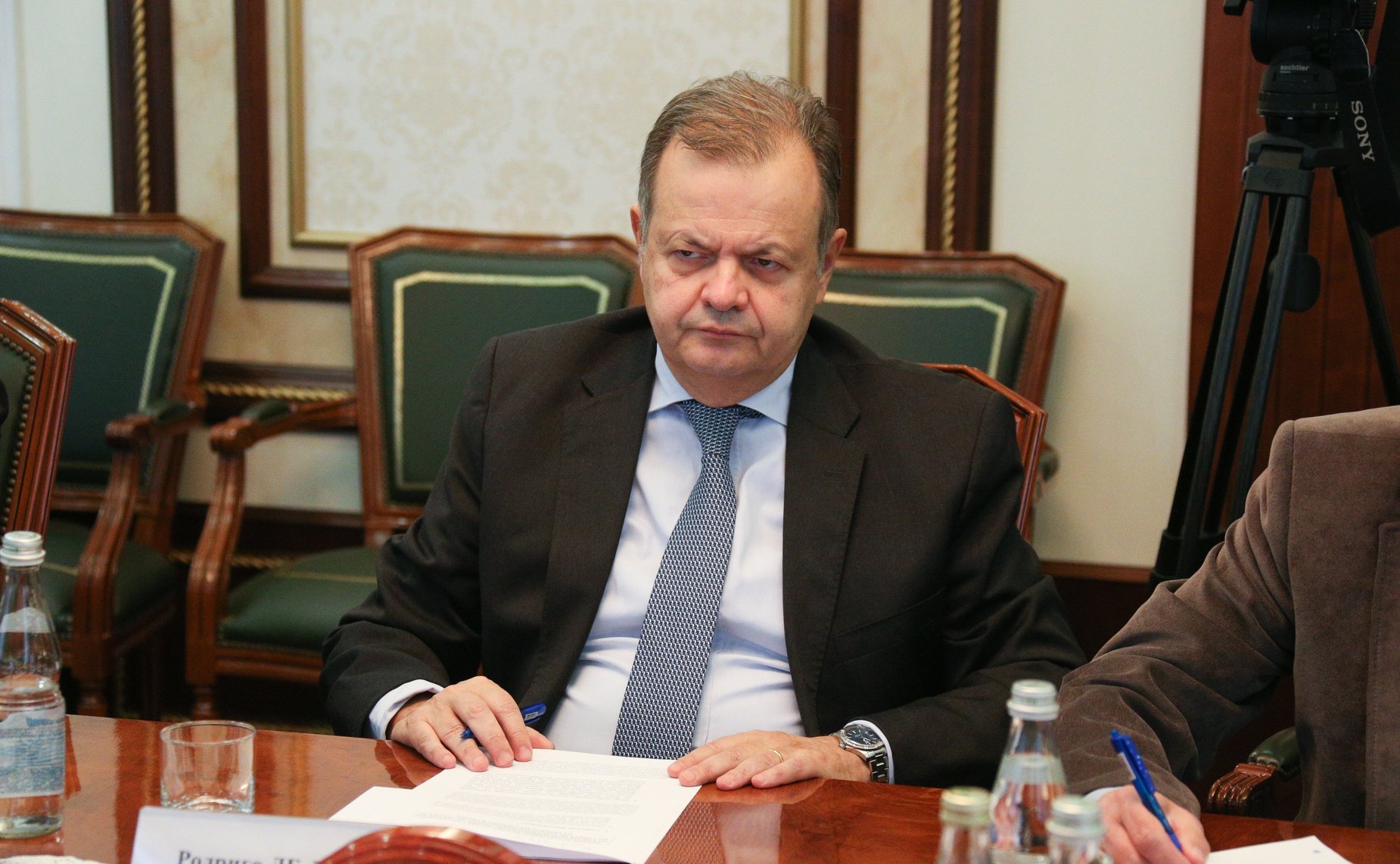 Встреча председателя Комитета СФ по международным делам Григория Карасина с Чрезвычайным и Полномочным послом Федеративной Республики Бразилия в РФ Родриго де Лимой Баэной Соаресом