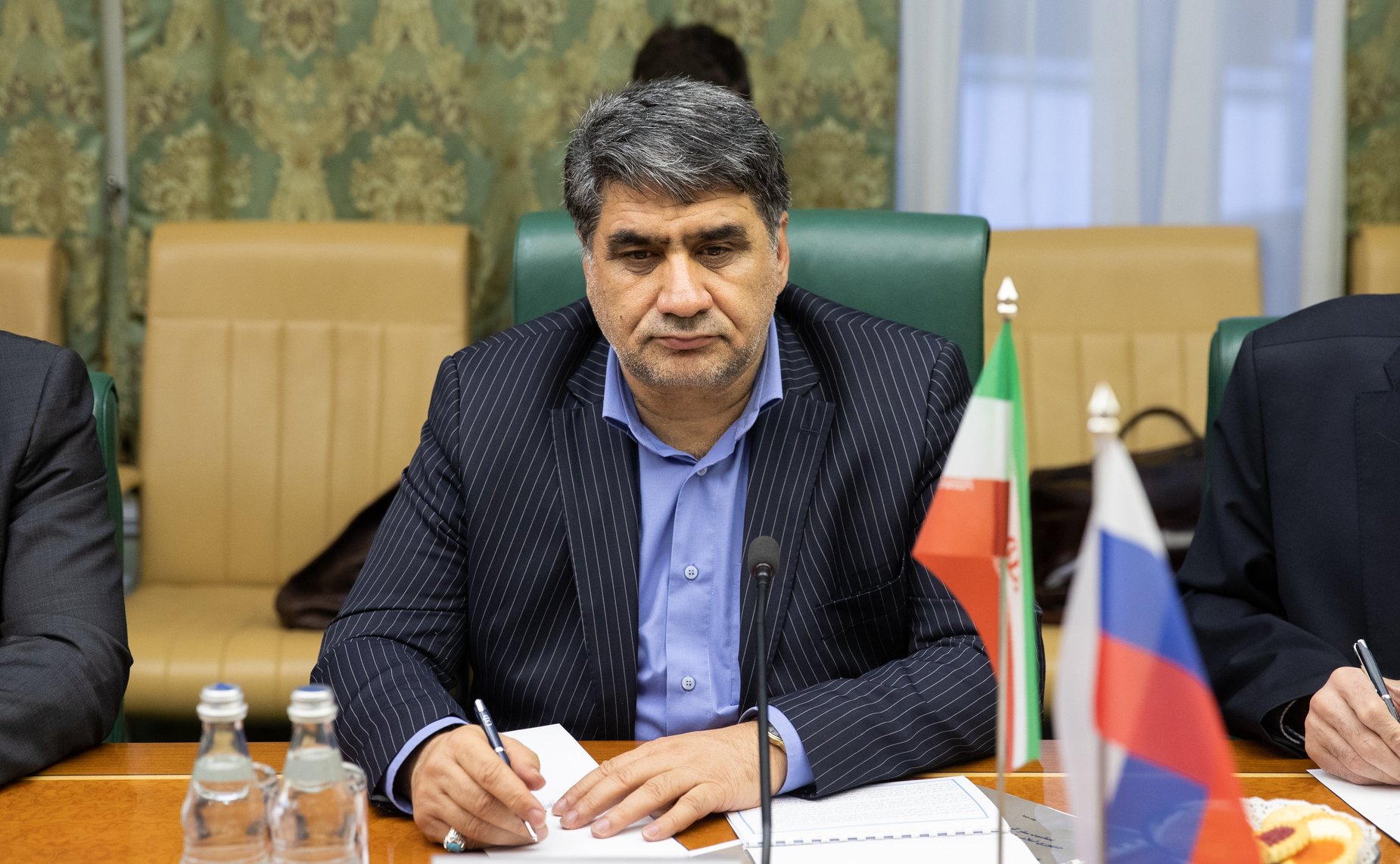 Встреча заместителя Председателя СФ Ильяса Умаханова c руководителем ирано-российской группы парламентской дружбы Собрания Исламского совета Исламской Республики Иран Рамзаном Али Собханифаром