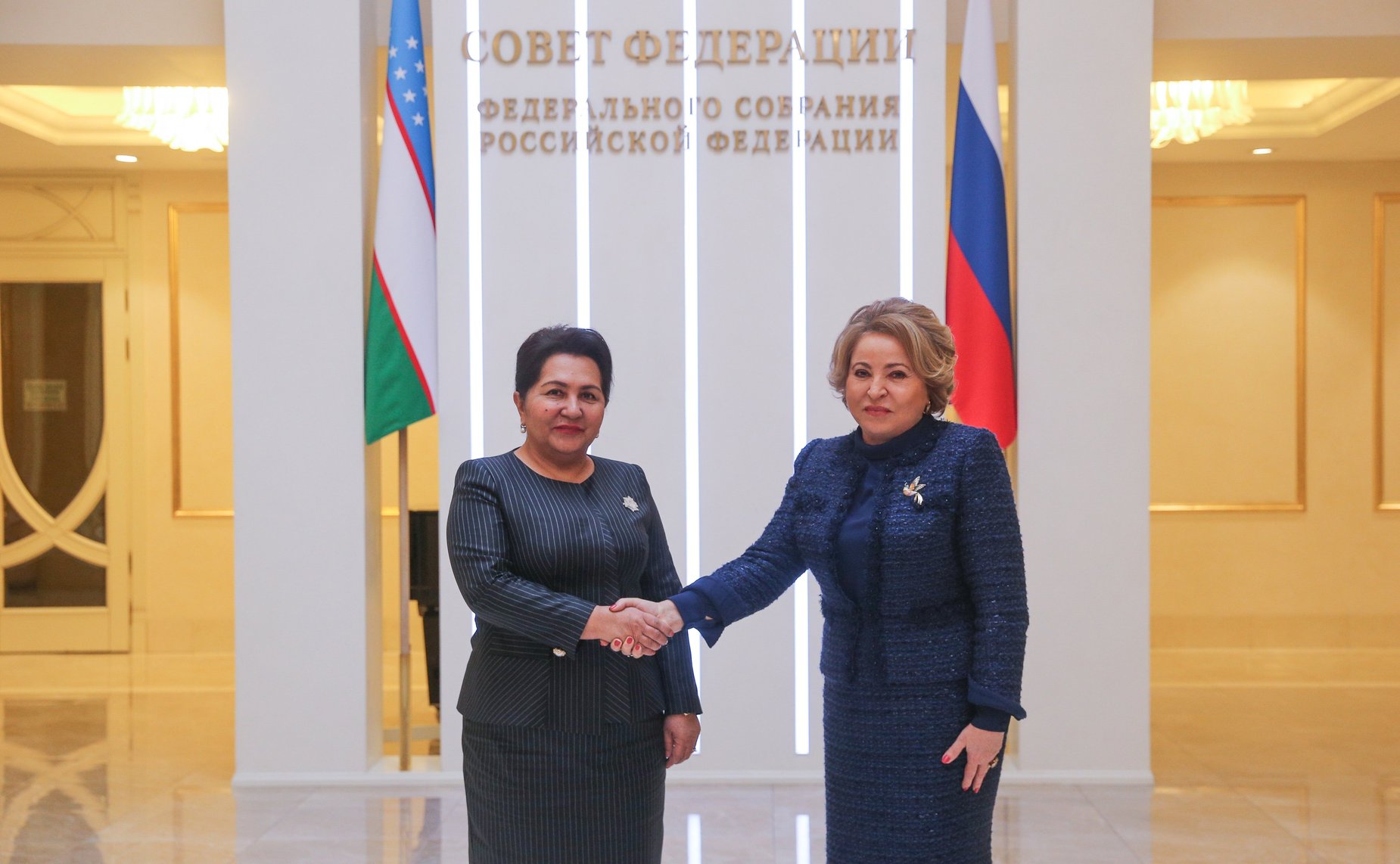 Встреча Валентины Матвиенко с Председателем Сената Олий Мажлиса Республики Узбекистан Танзилой Нарбаевой