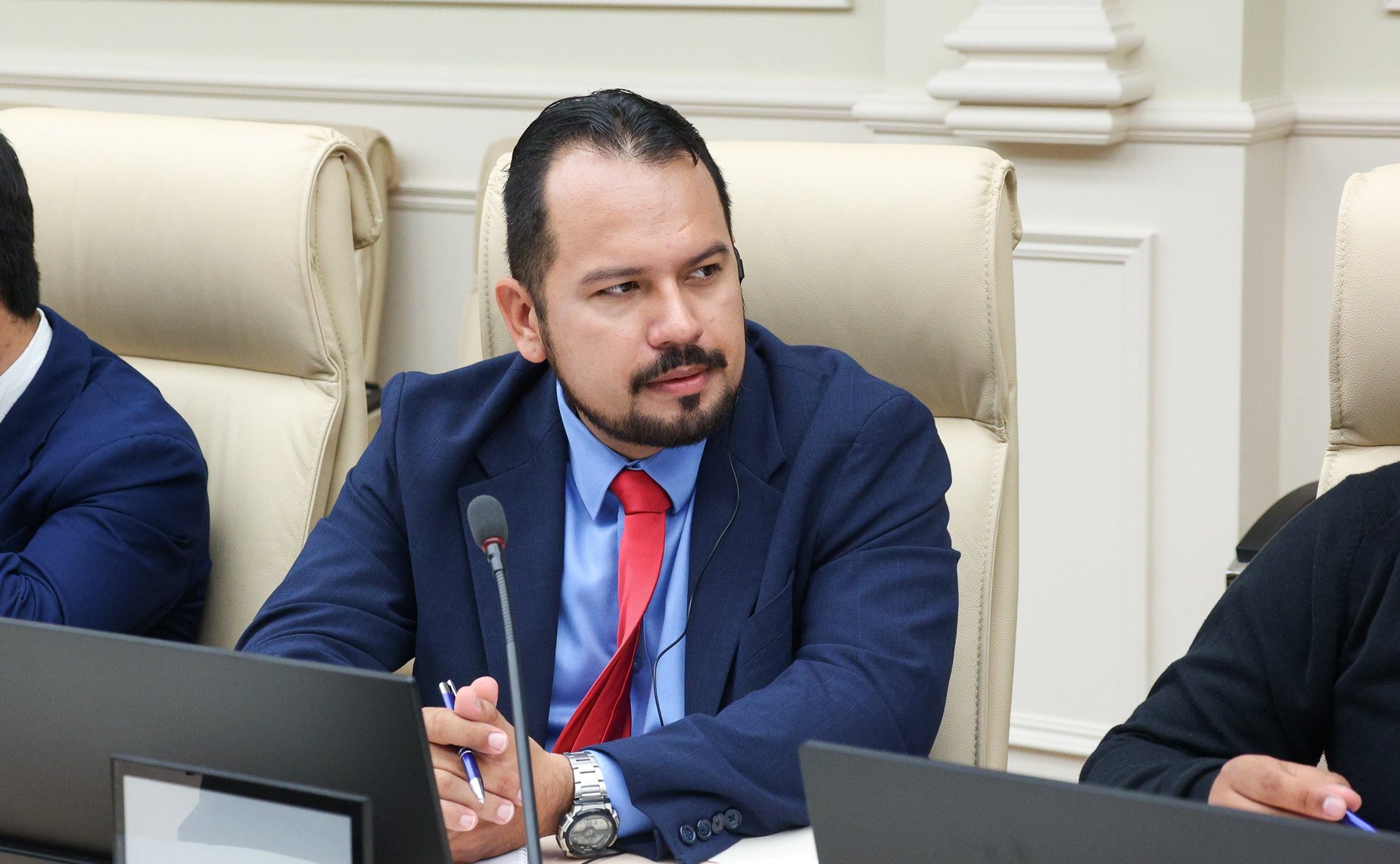 Встреча Андрея Денисова с делегацией молодых общественных и политических деятелей стран Латинской Америки в рамках программы публичной дипломатии Hablemos con Rusia («Поговорим с Россией»)