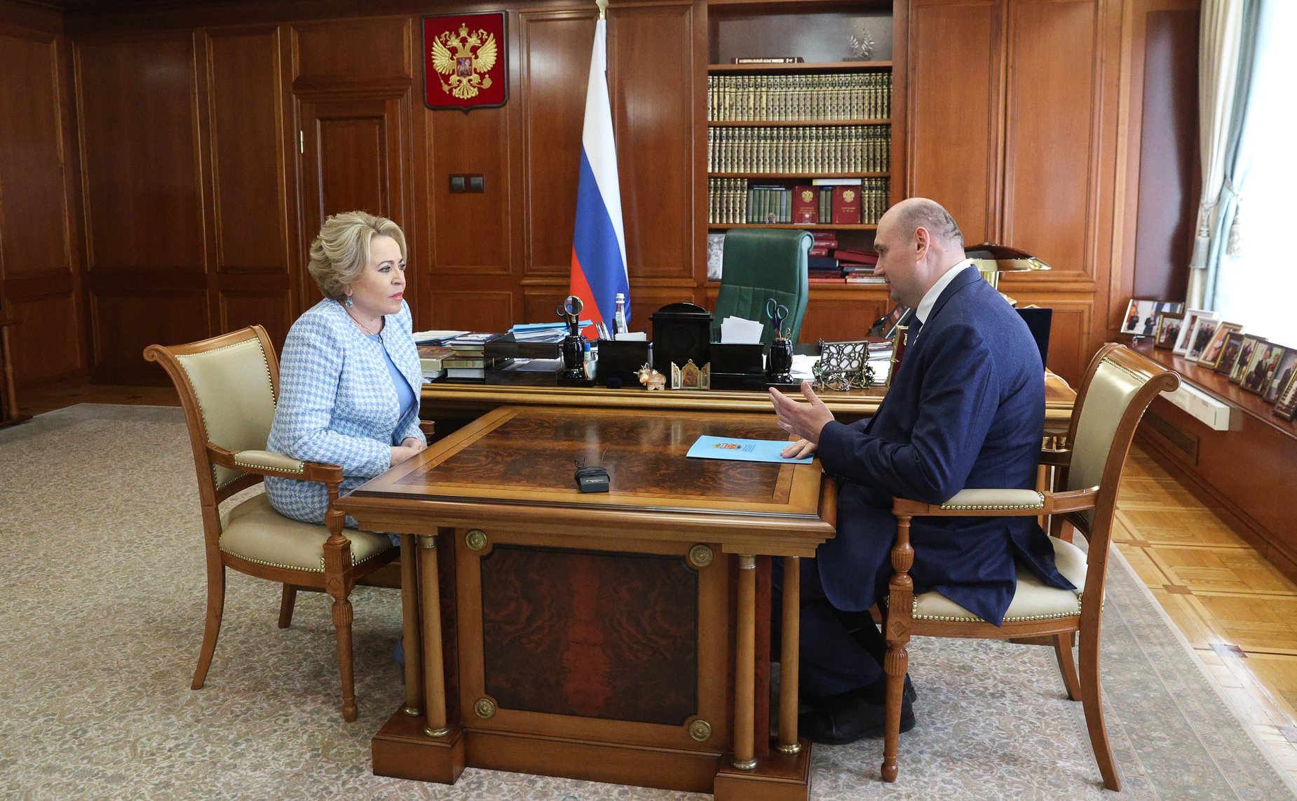 Валентина Матвиенко провела встречу с врио губернатора Оренбургской области – председателем Правительства Оренбургской области Евгением Солнцевым