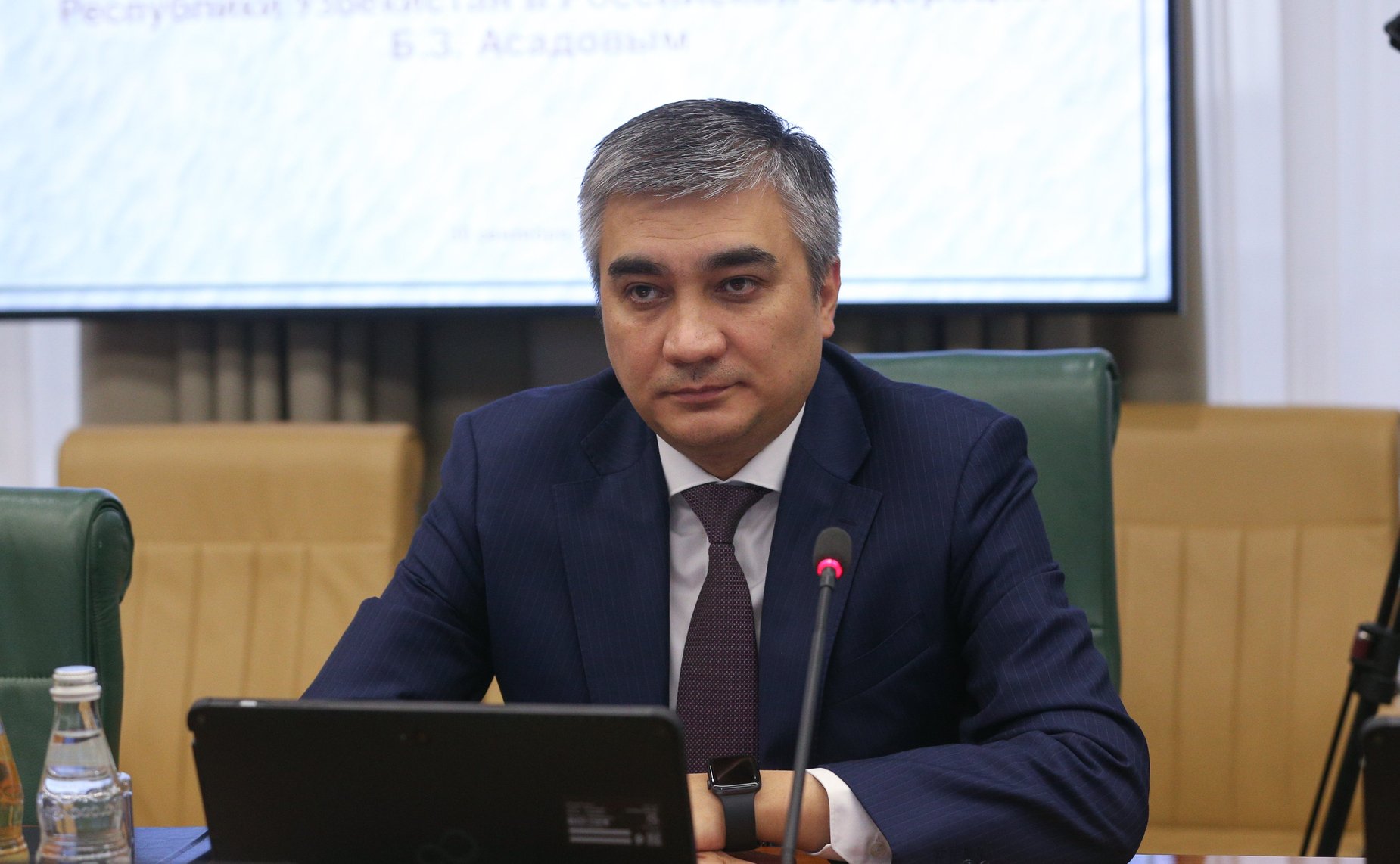 Встреча председателя Комитета СФ по международным делам Григория Карасина с Чрезвычайным и Полномочным Послом Республики Узбекистан в РФ Б.З. Асадовым