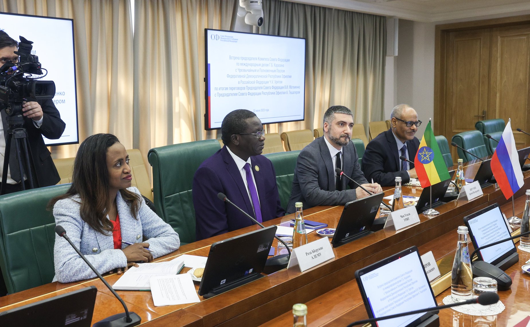 Встреча председателя Комитета СФ по международным делам Григория Карасина с Чрезвычайным и Полномочным Послом Федеральной Демократической Республики Эфиопии