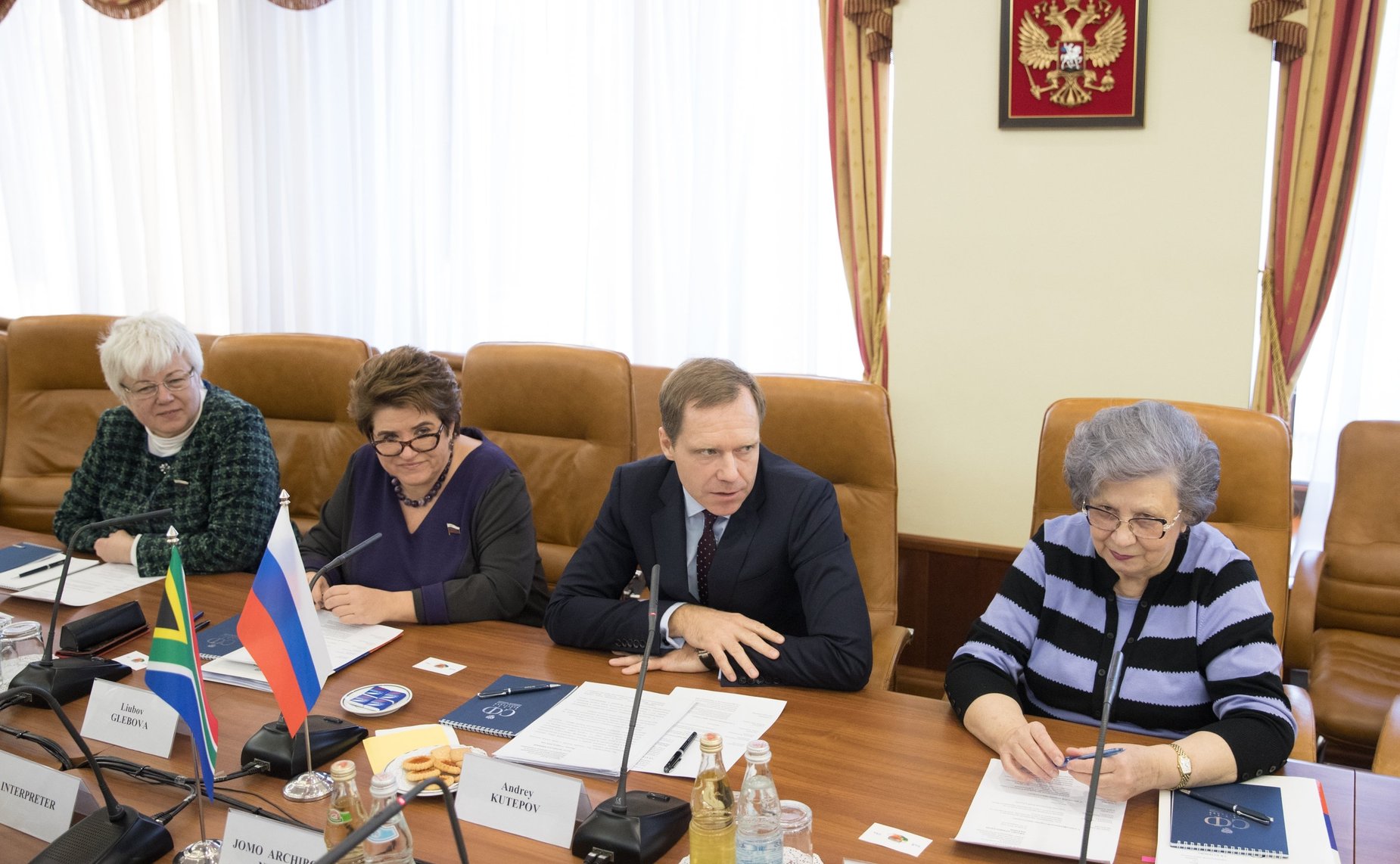 Встреча Андрея Кутепова с председателем комитетов Национального совета провинций Парламента Южно-Африканской Республики по контролю и межправительственным отношениям Джомо Арчиболдом Нъямби