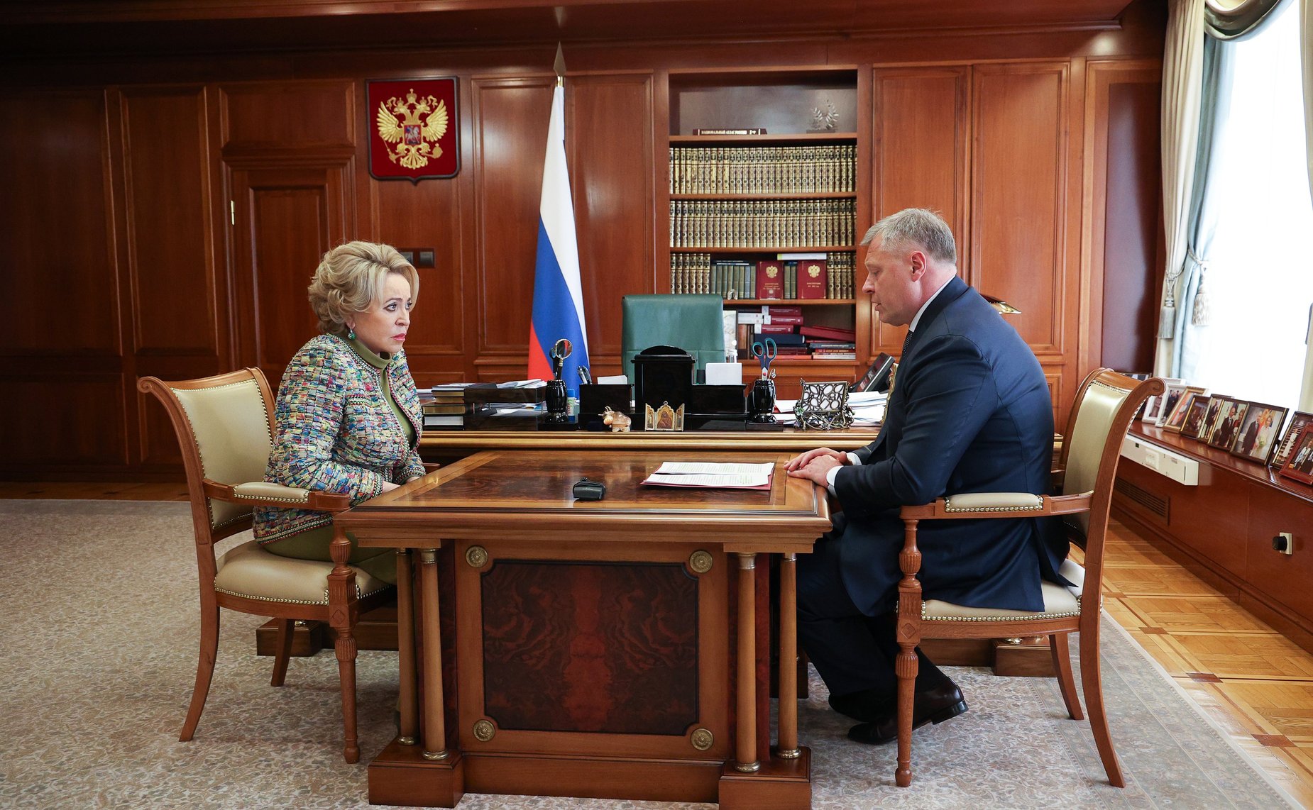 Председатель Совета Федерации Валентина Матвиенко провела встречу с губернатором Астраханской области Игорем Бабушкиным