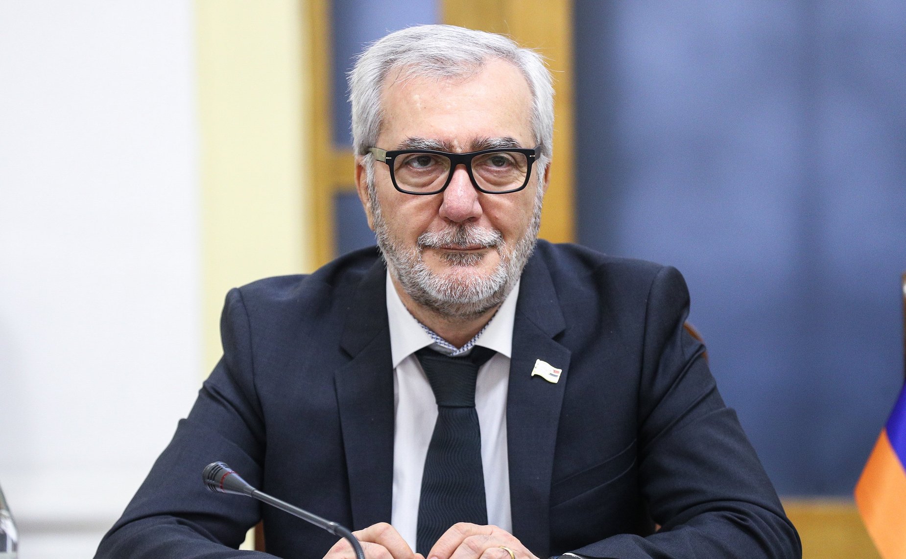 Встреча сопредседателей Межпарламентской комиссии по сотрудничеству Федерального Собрания Российской Федерации и Национального Собрания Республики Армения Юрия Воробьева и Акоба Аршакяна