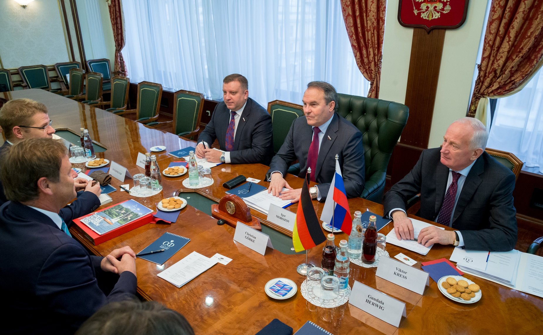 Встреча члена Комитета СФ по международным делам Игоря Морозова с заместителем Премьер-министра, Министром финансов федеральной земли Бранденбург Кристианом Гёрке