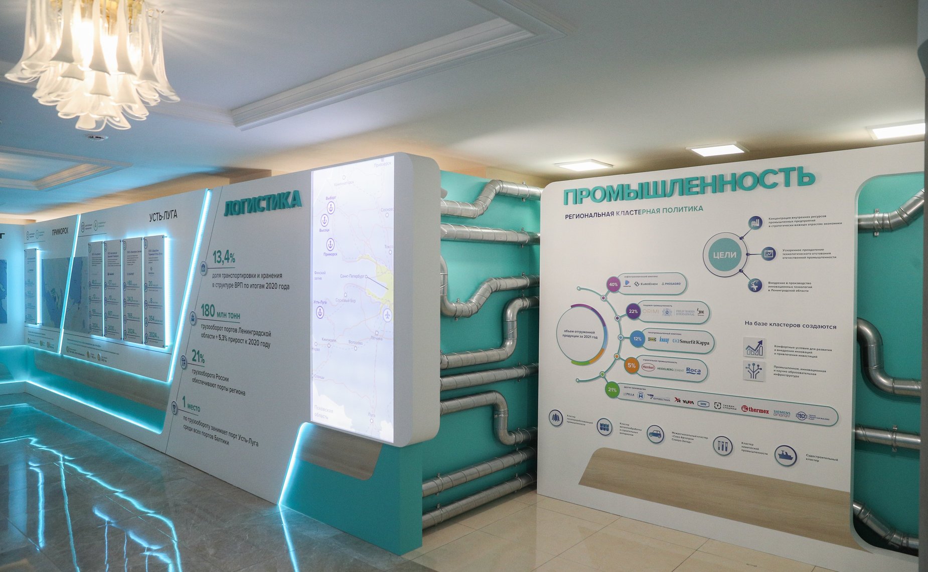 Экспозиция-презентация Ленинградской области ко Дню региона, развёрнутая в здании Совета Федерации