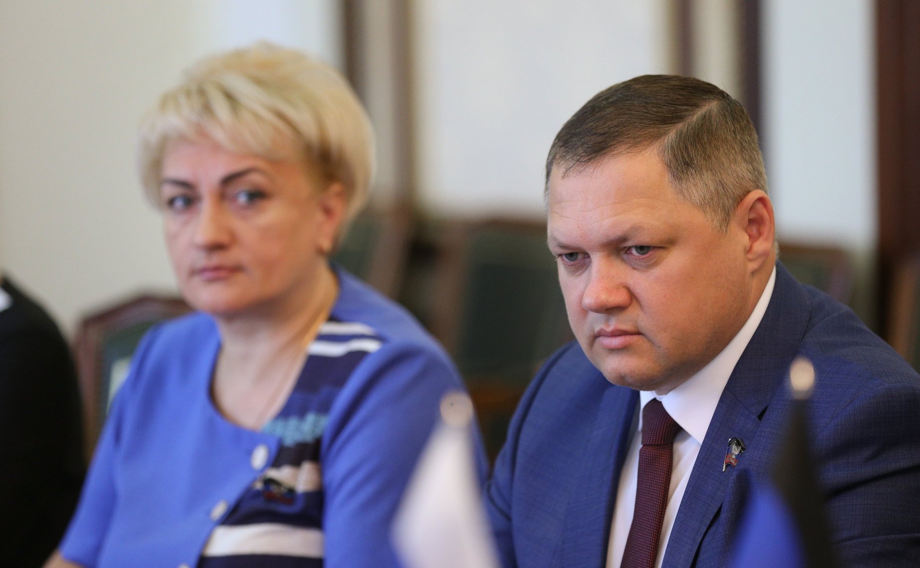 Встреча заместителя Председателя Совета Федерации Константина Косачева с Председателем Народного Совета Донецкой Народной Республики Владимиром Бидёвкой