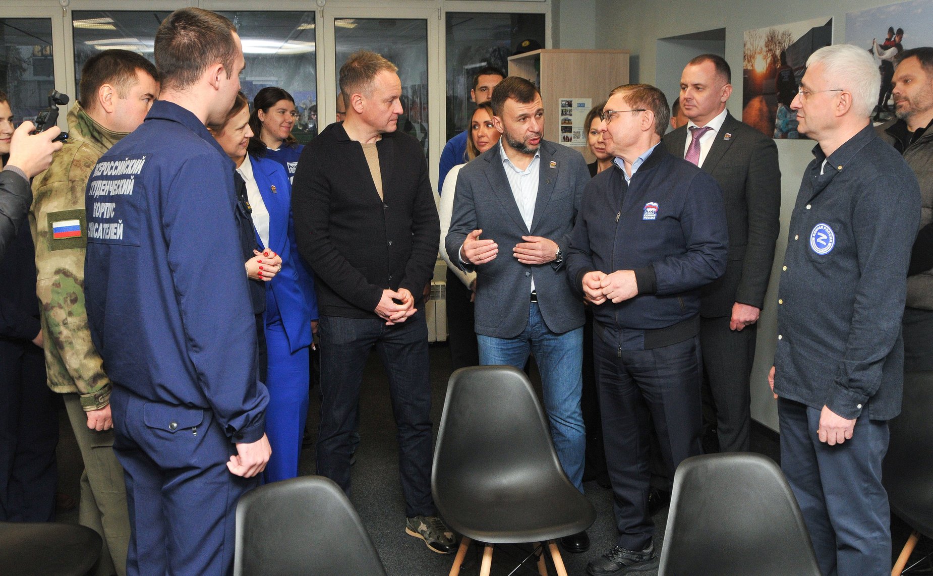 Первый заместитель Председателя СФ Владимир Якушев и глава Донецкой Народной Республики Денис Пушилин открыли в ДНР музей «Поле битвы: Мариуполь»