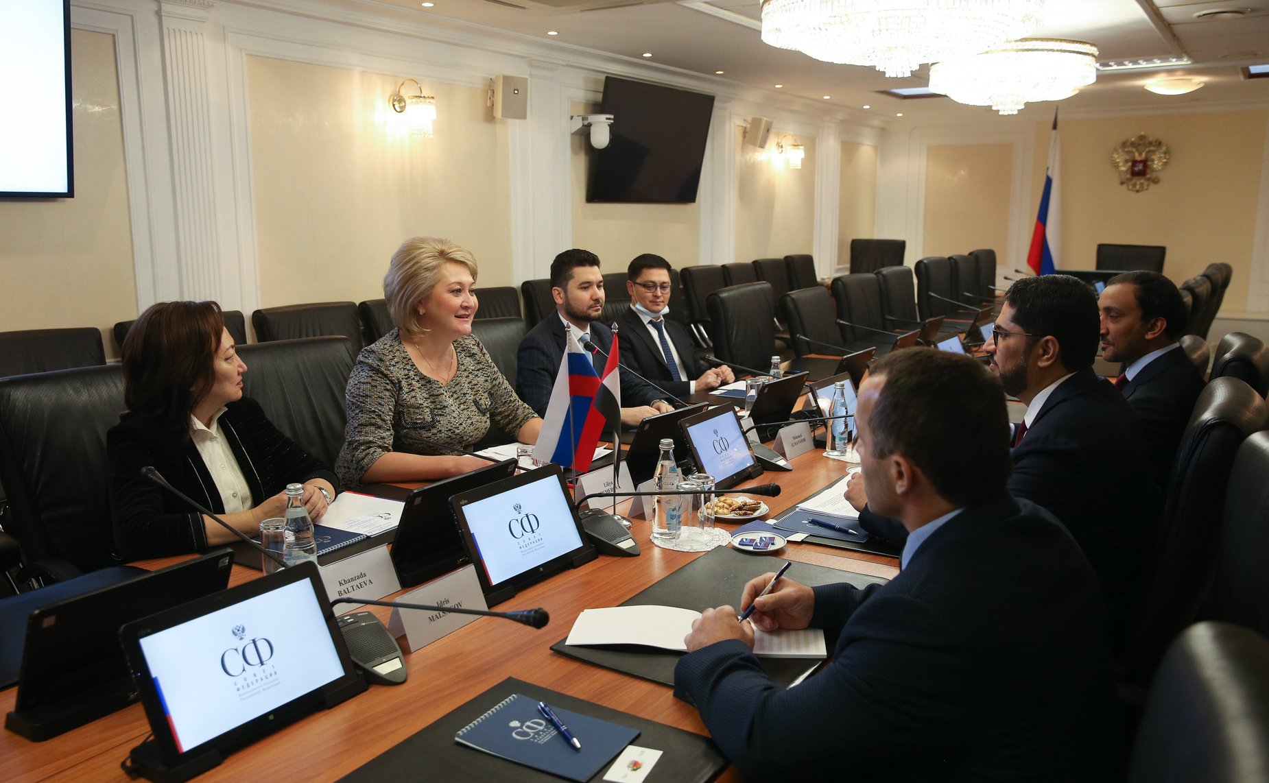 Встреча председателя Комитета СФ по науке, образованию и культуре Лилии Гумеровой с Чрезвычайным и Полномочным Послом Объединенных Арабских Эмиратов в РФ Мохаммедом Аль-Джабером