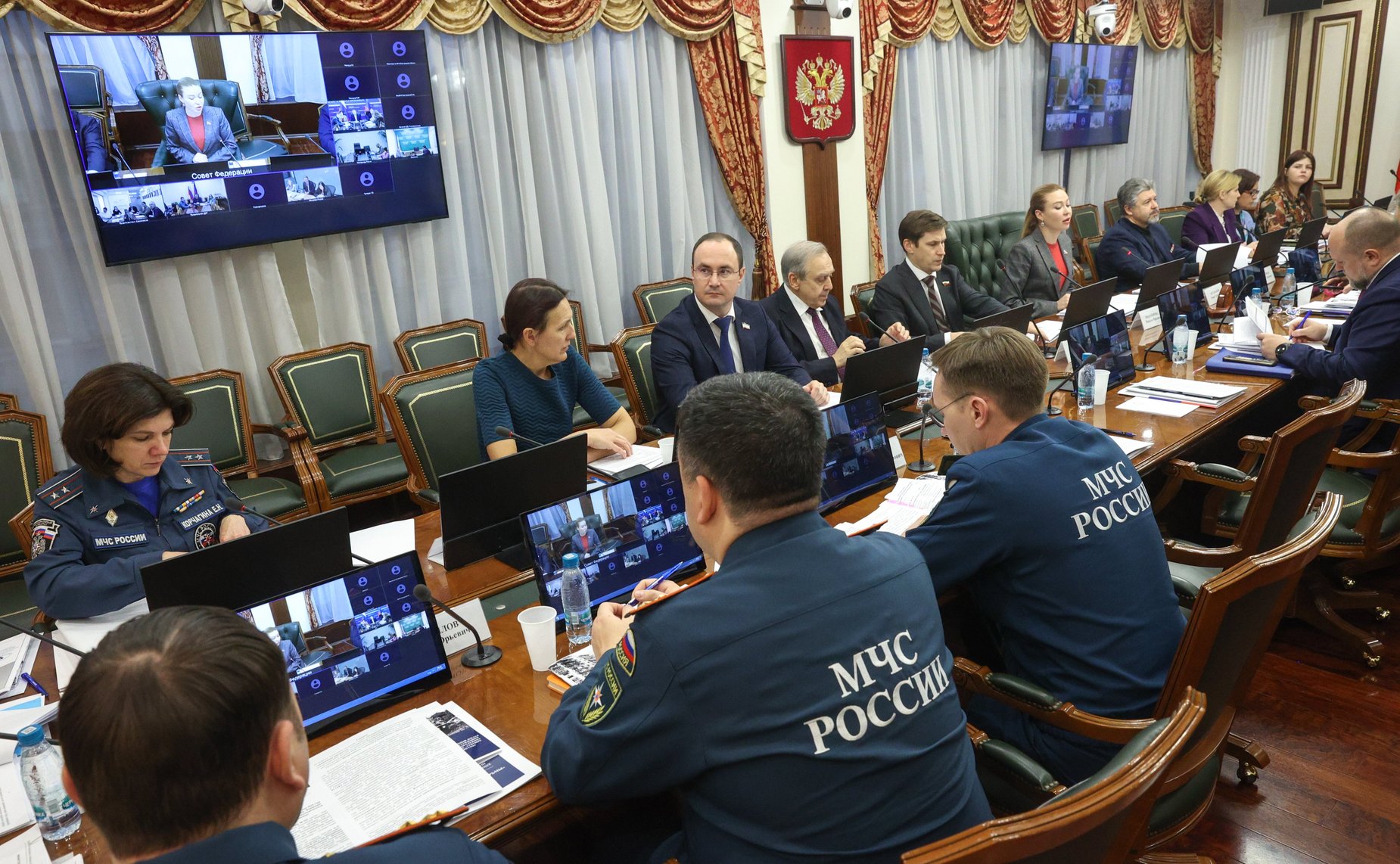 Совещание Комитета СФ по международным делам совместно с Комитетом СФ по обороне и безопасности «Вопросы систематизации видов ущерба, причиненного Российской Федерации и ее гражданам в результате преступлений киевского режима»