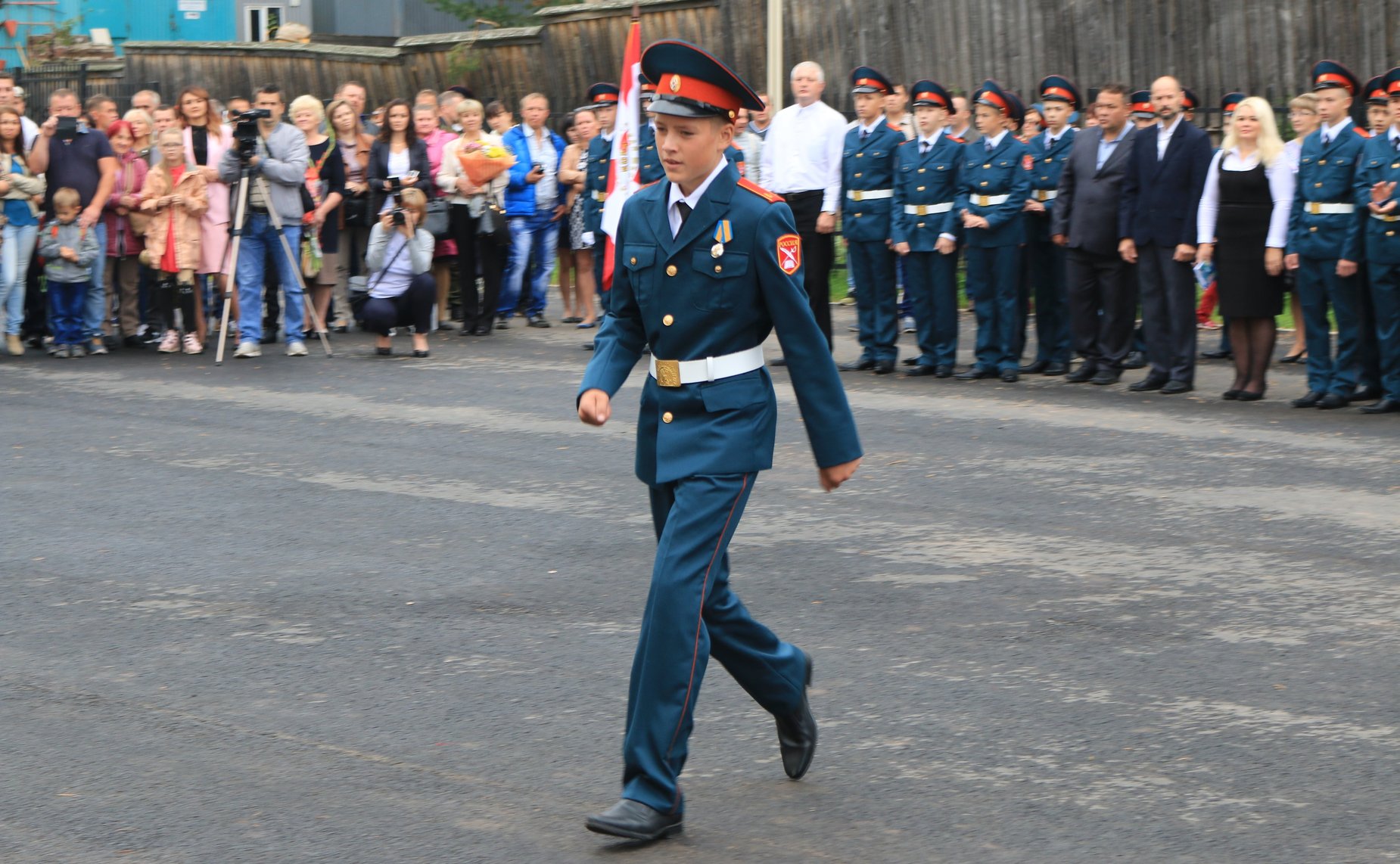 Торжественное построение в новом Образовательном центре – кадетской школе «Корабелы Прионежья»