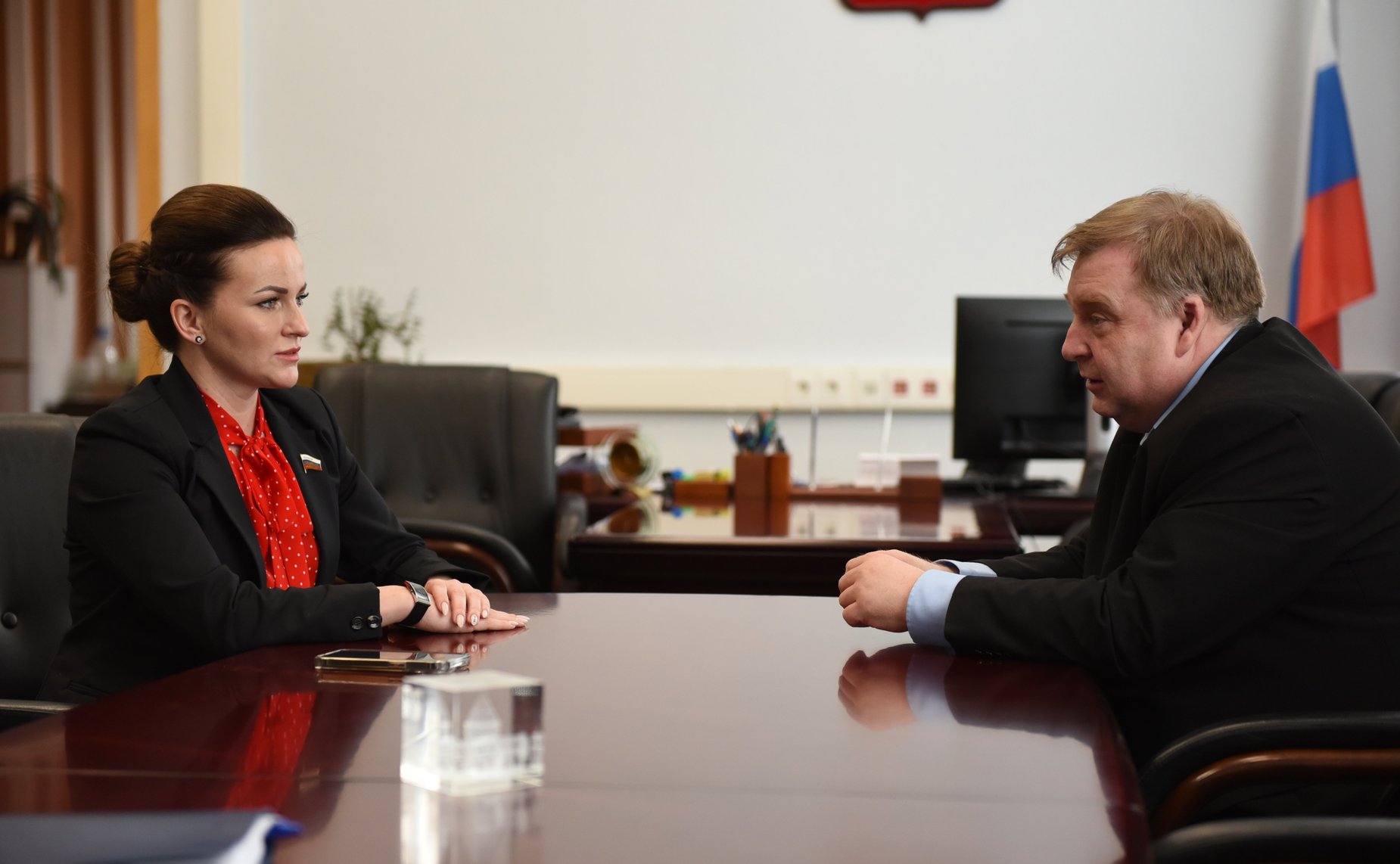 Встреча Ирины Кожановой с управляющим Отделения Банка России по Смоленской области и его заместителями