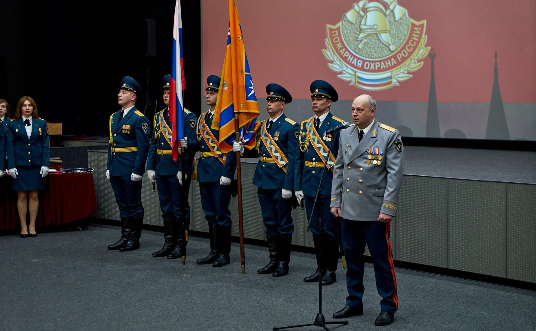 Торжественное мероприятие, посвященное Дню пожарной охраны России в Великом Новгороде