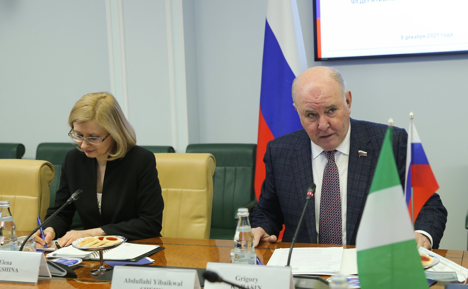 Встреча председателя Комитета СФ по международным делам Григория Карасина с Чрезвычайным и Полномочным Послом Федеративной Республики Нигерия