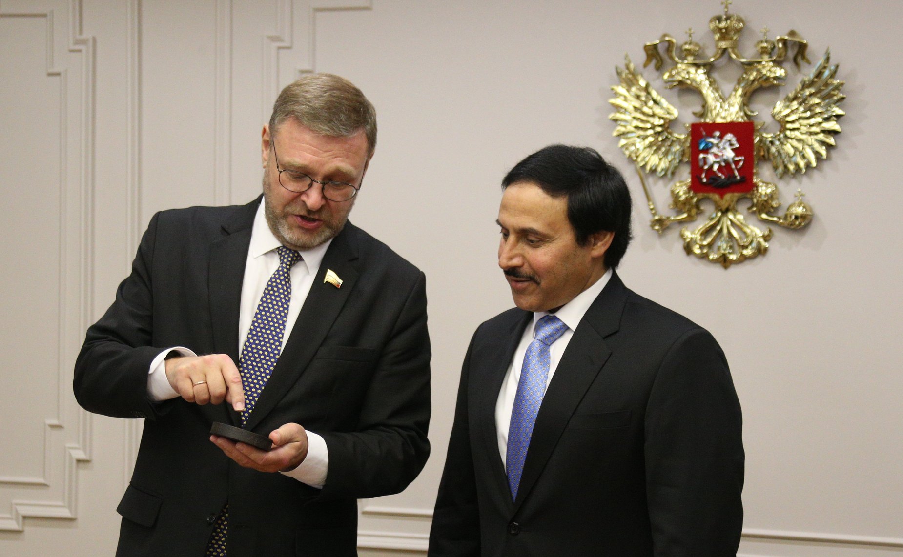 Встреча заместителя Председателя СФ Константина Косачева с Чрезвычайным и Полномочным Послом Государства Катар в РФ Ахмедом Бен Насером Аль Тани