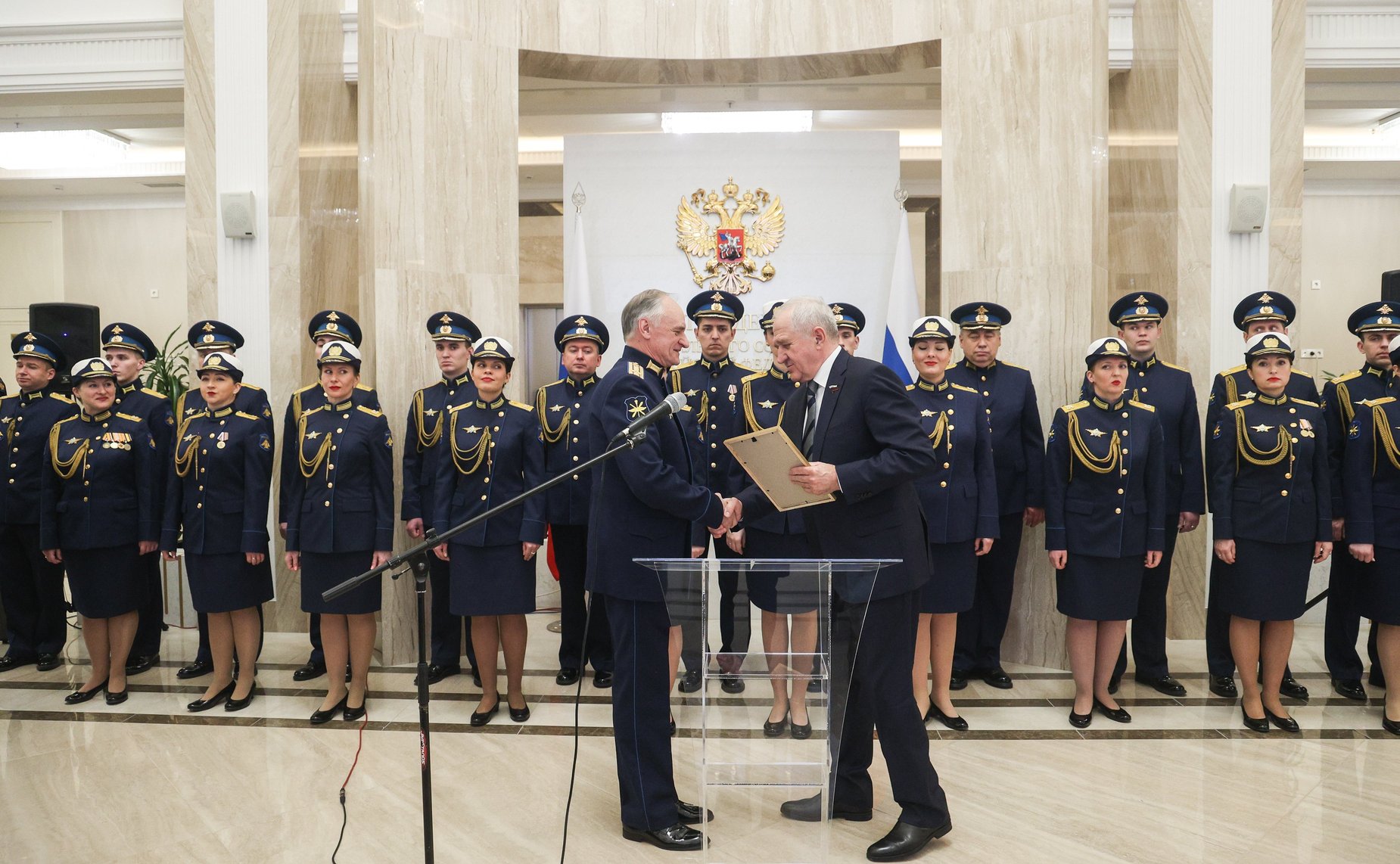 Торжественная встреча сенаторов РФ с воинами-интернационалистами, посвященная 35-й годовщине вывода советских войск с территории Республики Афганистан