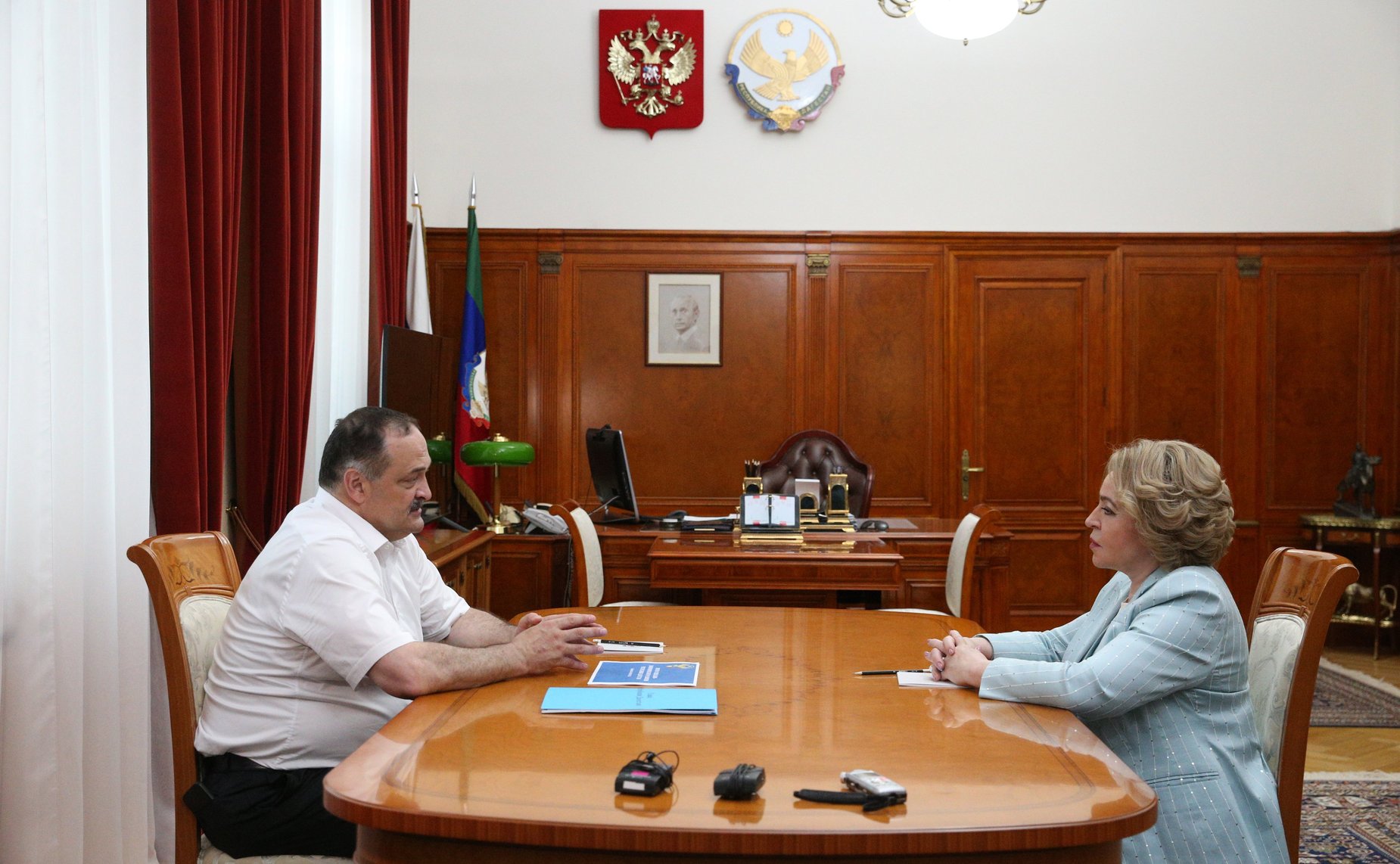 Встреча Председателя Совета Федерации Валентины Матвиенко с главой Республики Дагестан Сергеем Меликовым